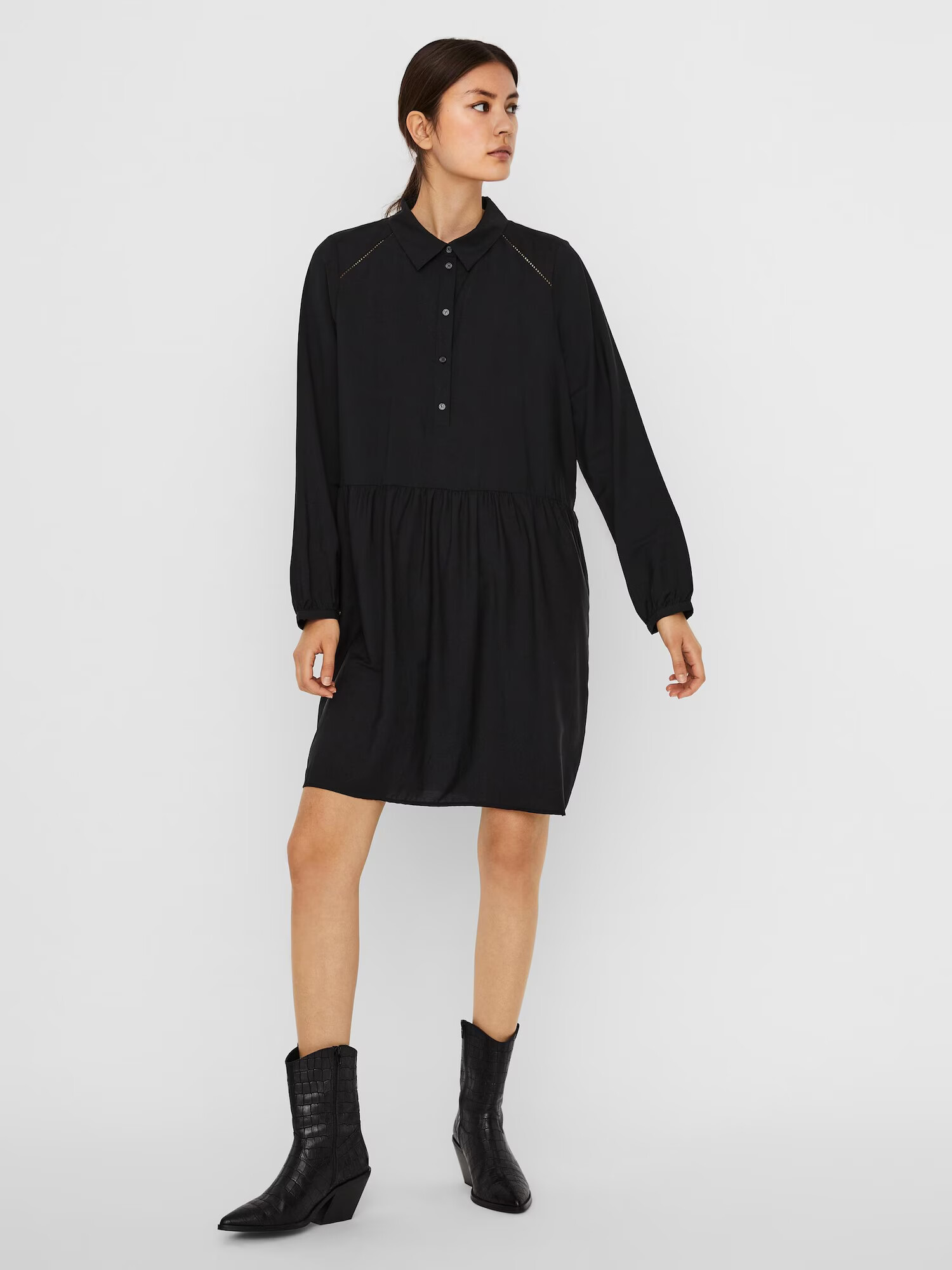 VERO MODA Rochie tip bluză 'Fay' negru - Pled.ro