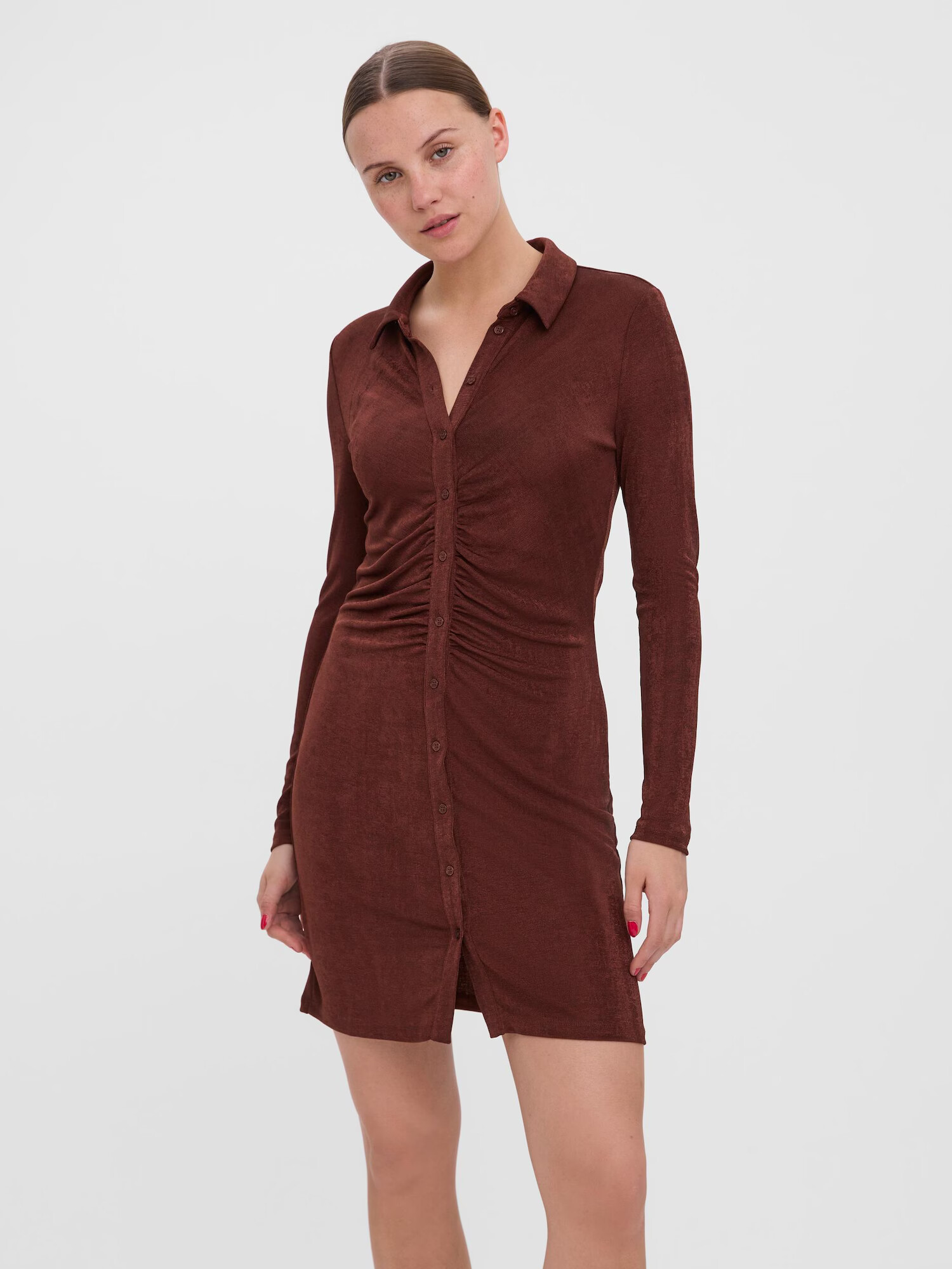 VERO MODA Rochie tip bluză maro - Pled.ro