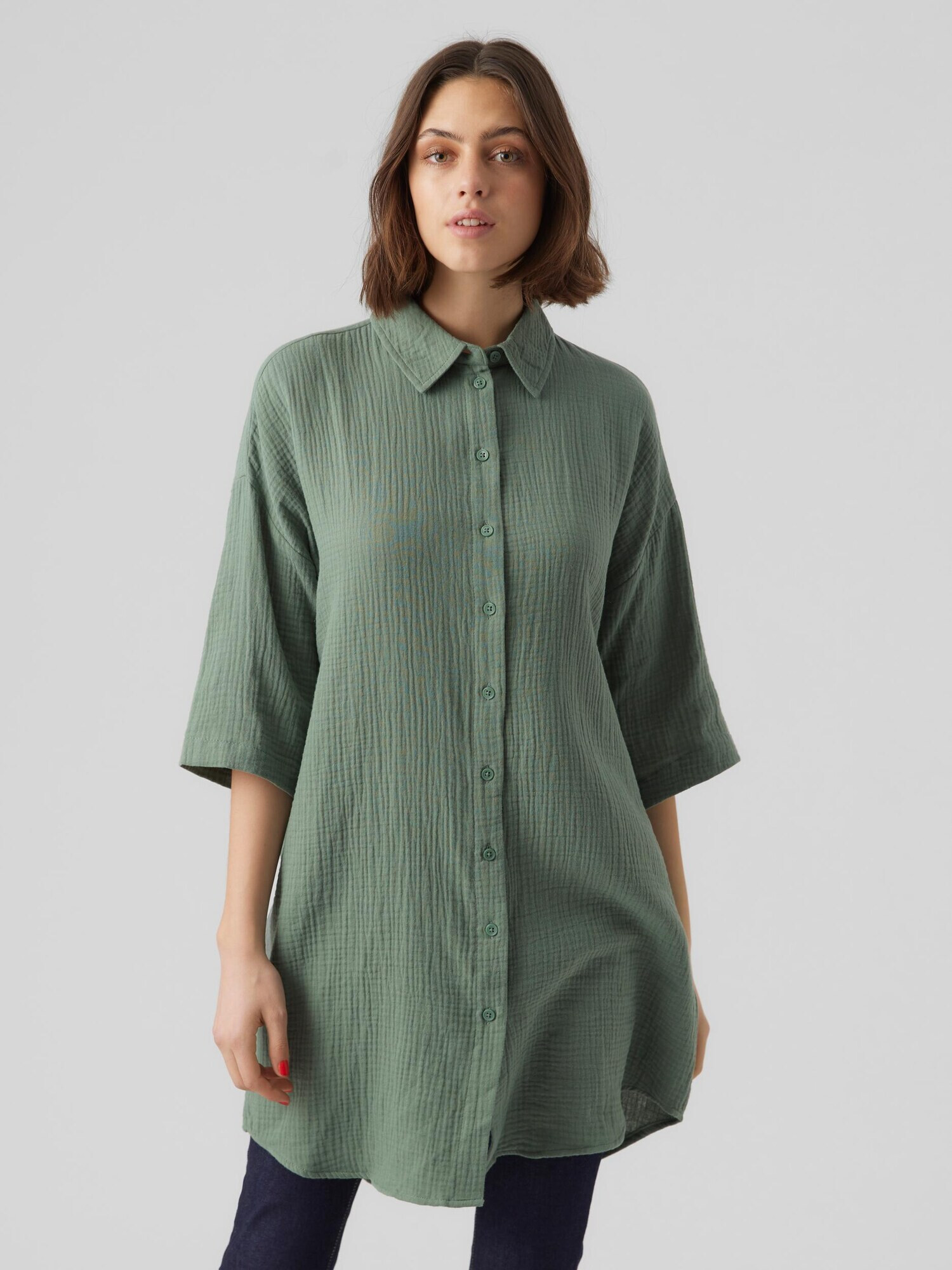 VERO MODA Rochie tip bluză 'Natali' verde închis - Pled.ro