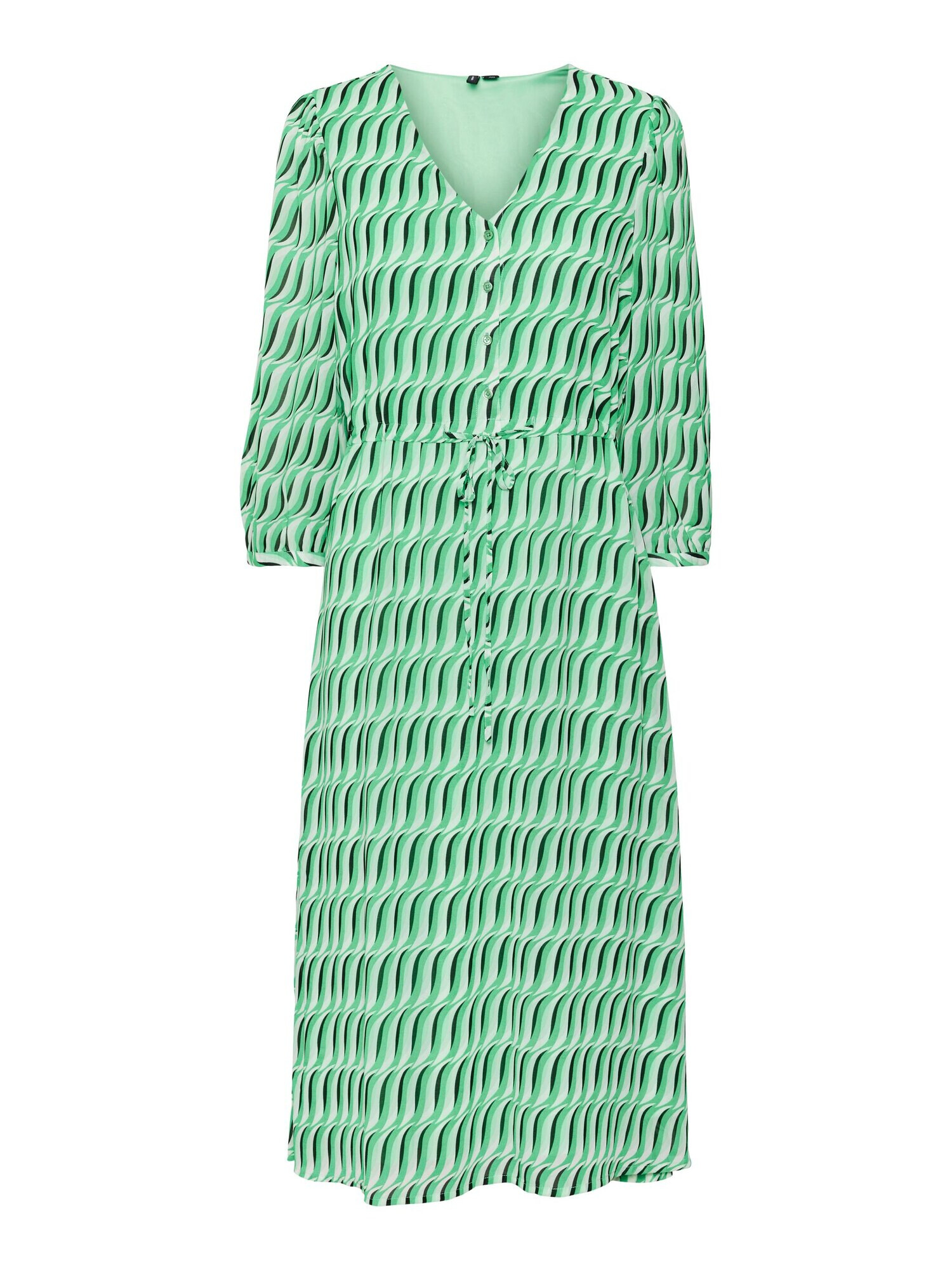 VERO MODA Rochie tip bluză 'Pomy' verde deschis / verde închis / alb - Pled.ro