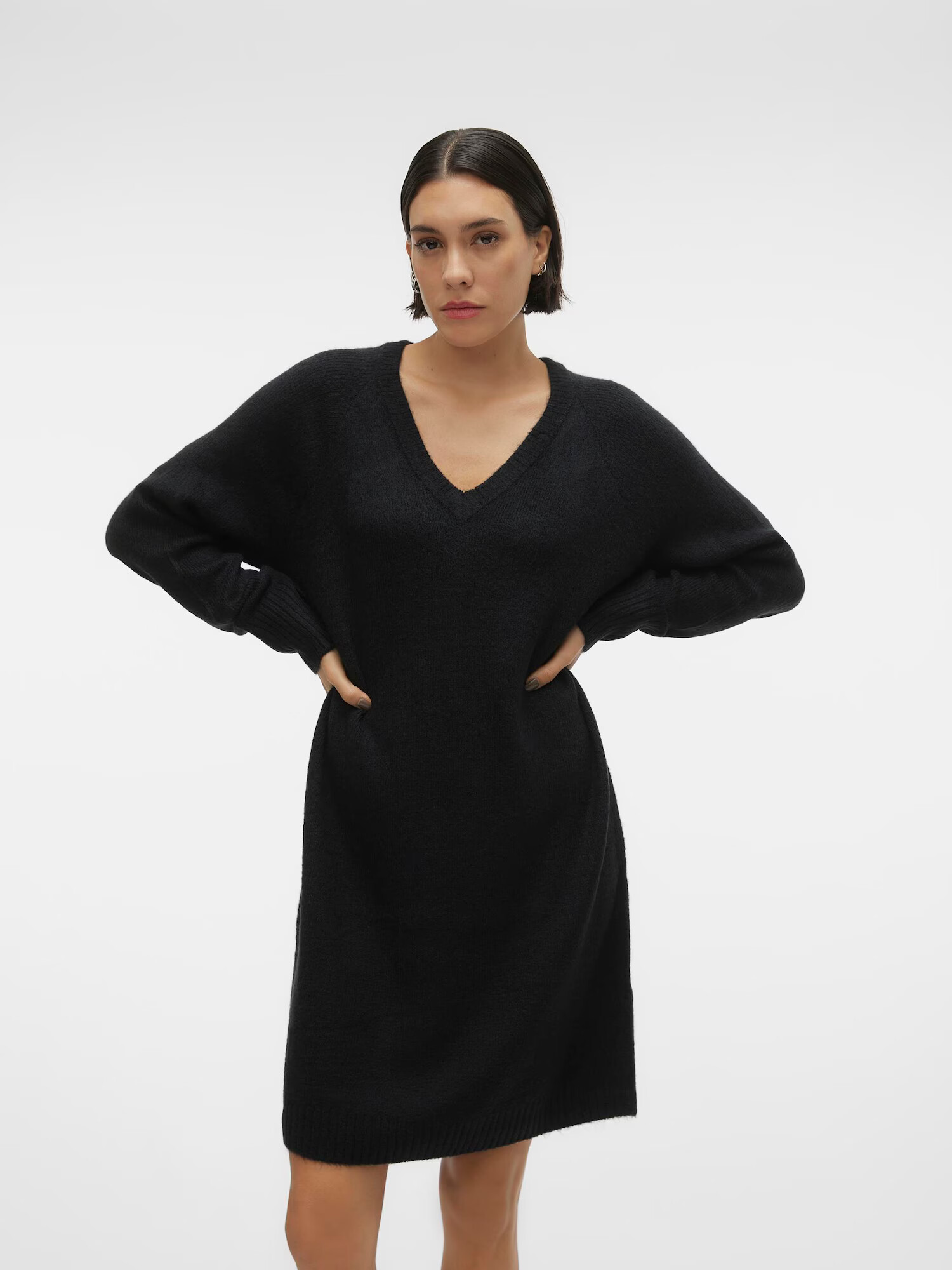 VERO MODA Rochie tricotat 'ELLYLEFILE' negru - Pled.ro