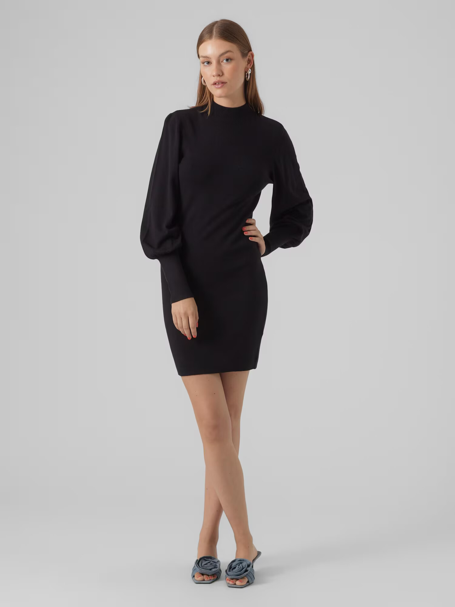 VERO MODA Rochie tricotat 'Holly' negru - Pled.ro