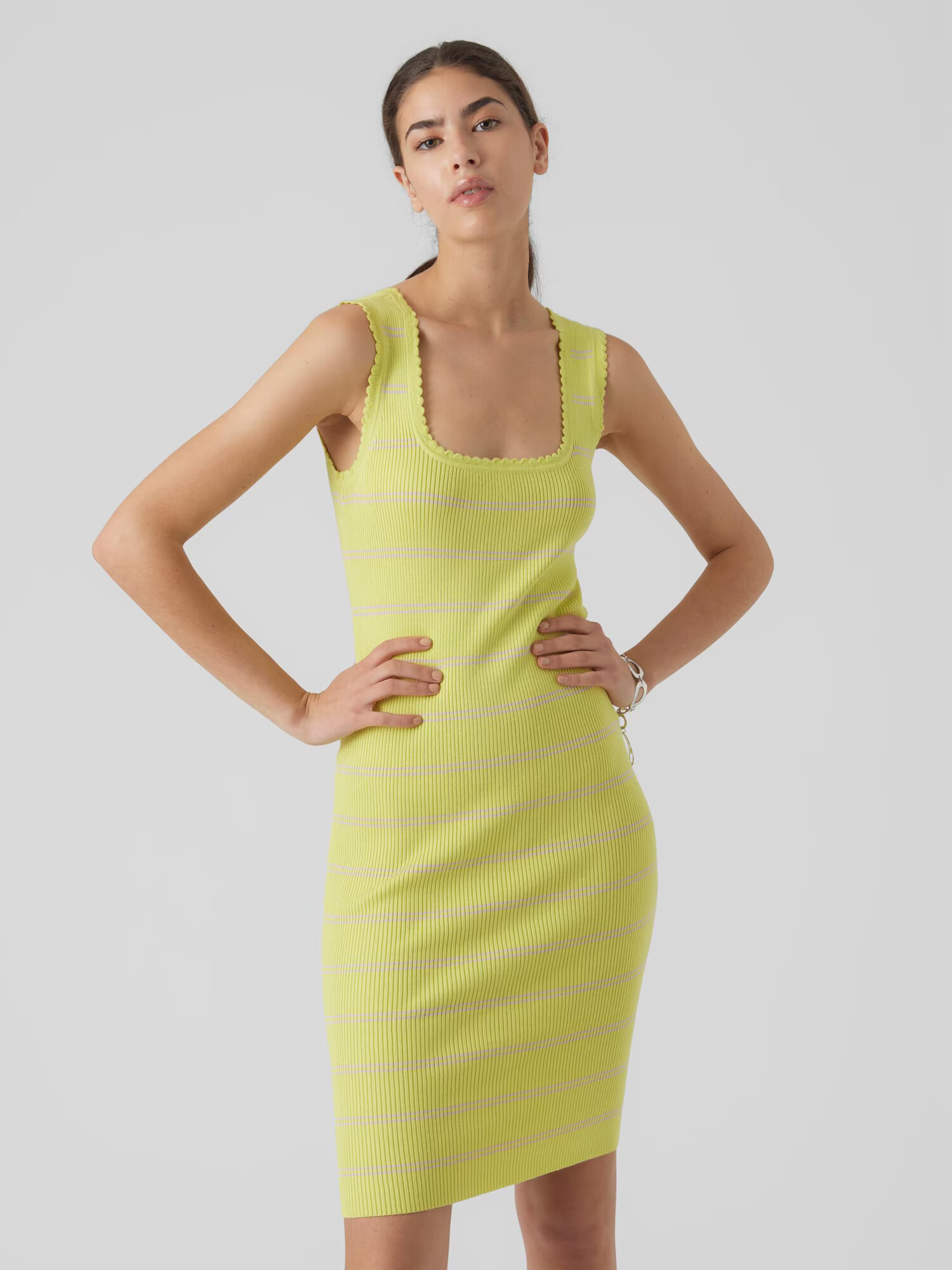 VERO MODA Rochie tricotat 'JOYCE' verde stuf / lila - Pled.ro