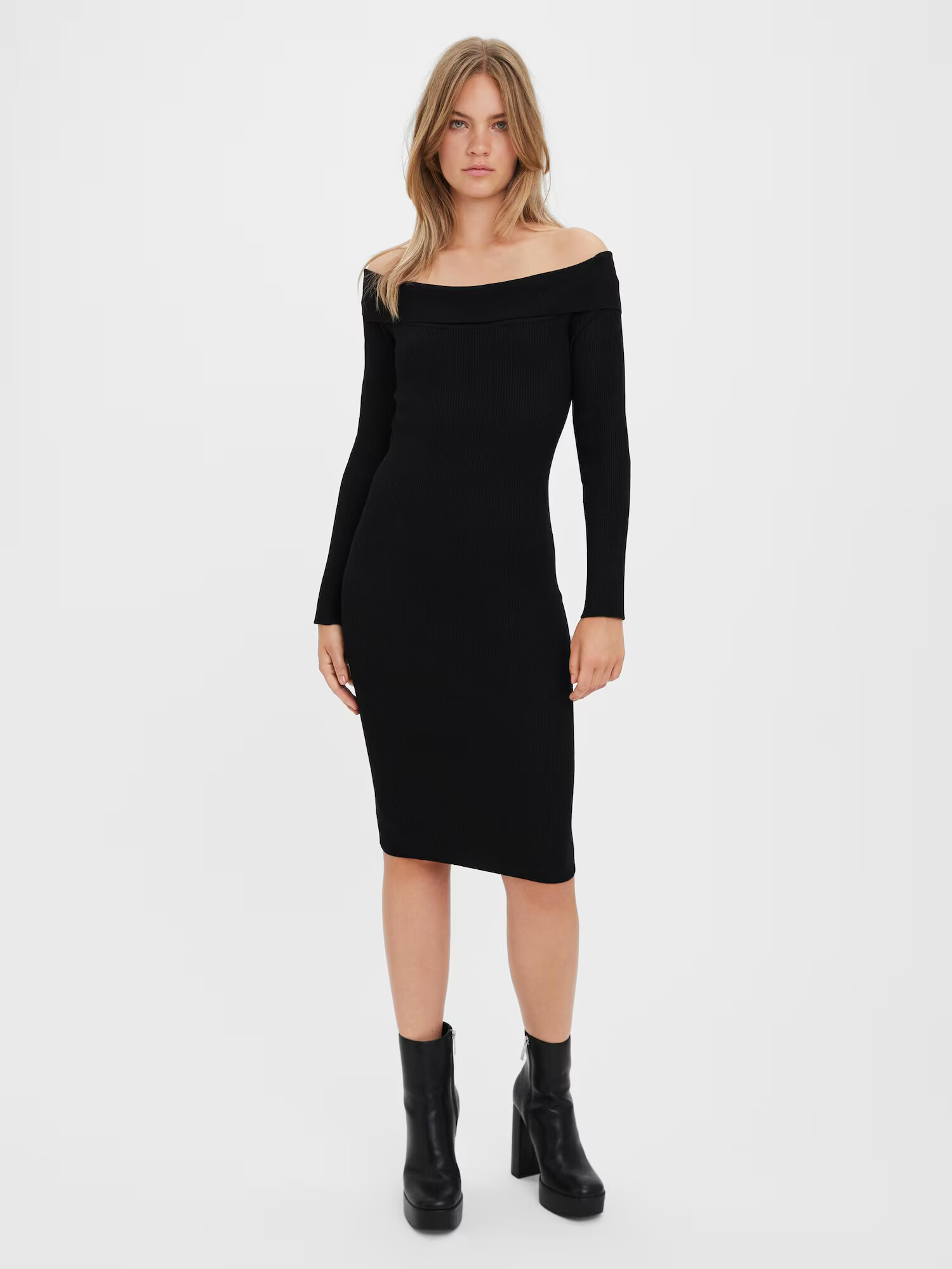 VERO MODA Rochie tricotat 'WILLOW' negru - Pled.ro