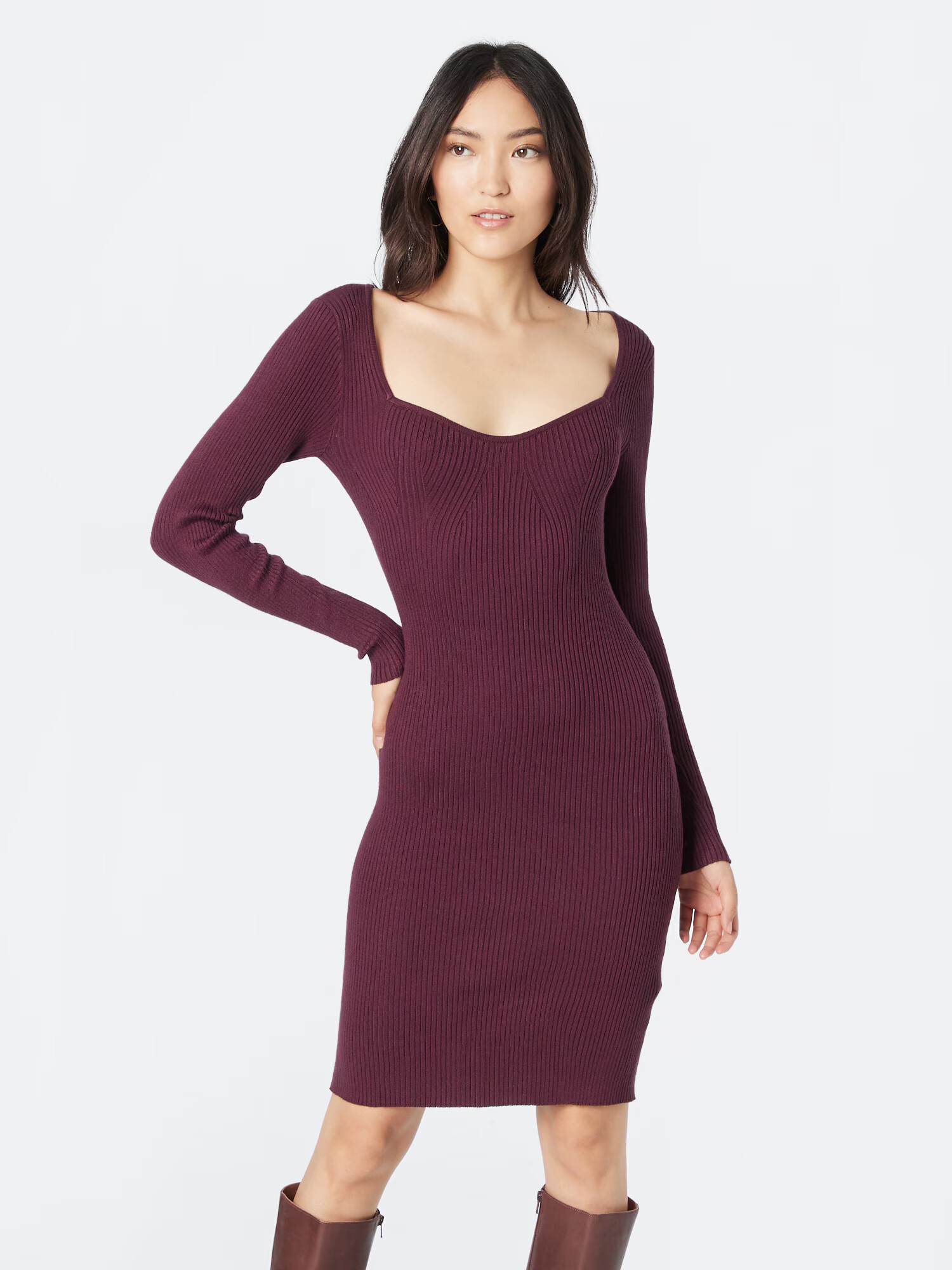 VERO MODA Rochie tricotat 'Willow' roșu burgundy - Pled.ro