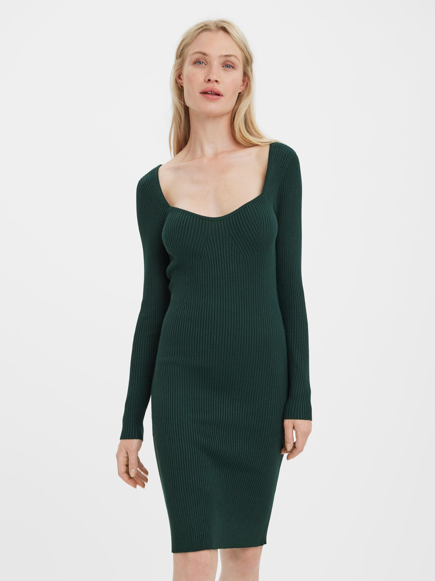 VERO MODA Rochie tricotat 'Willow' verde smarald - Pled.ro