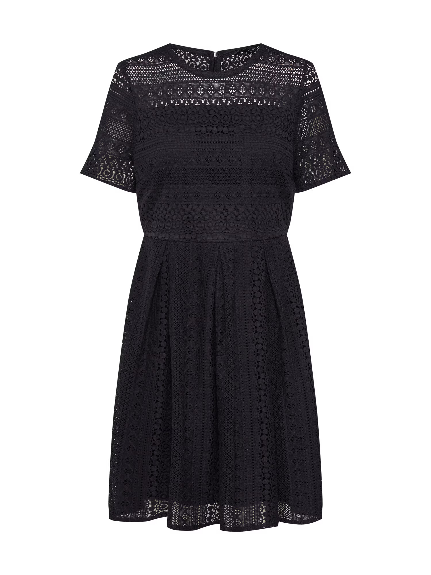 VERO MODA Rochie 'VMHONEY LACE PLEATED S/S DRESS EXP' negru - Pled.ro