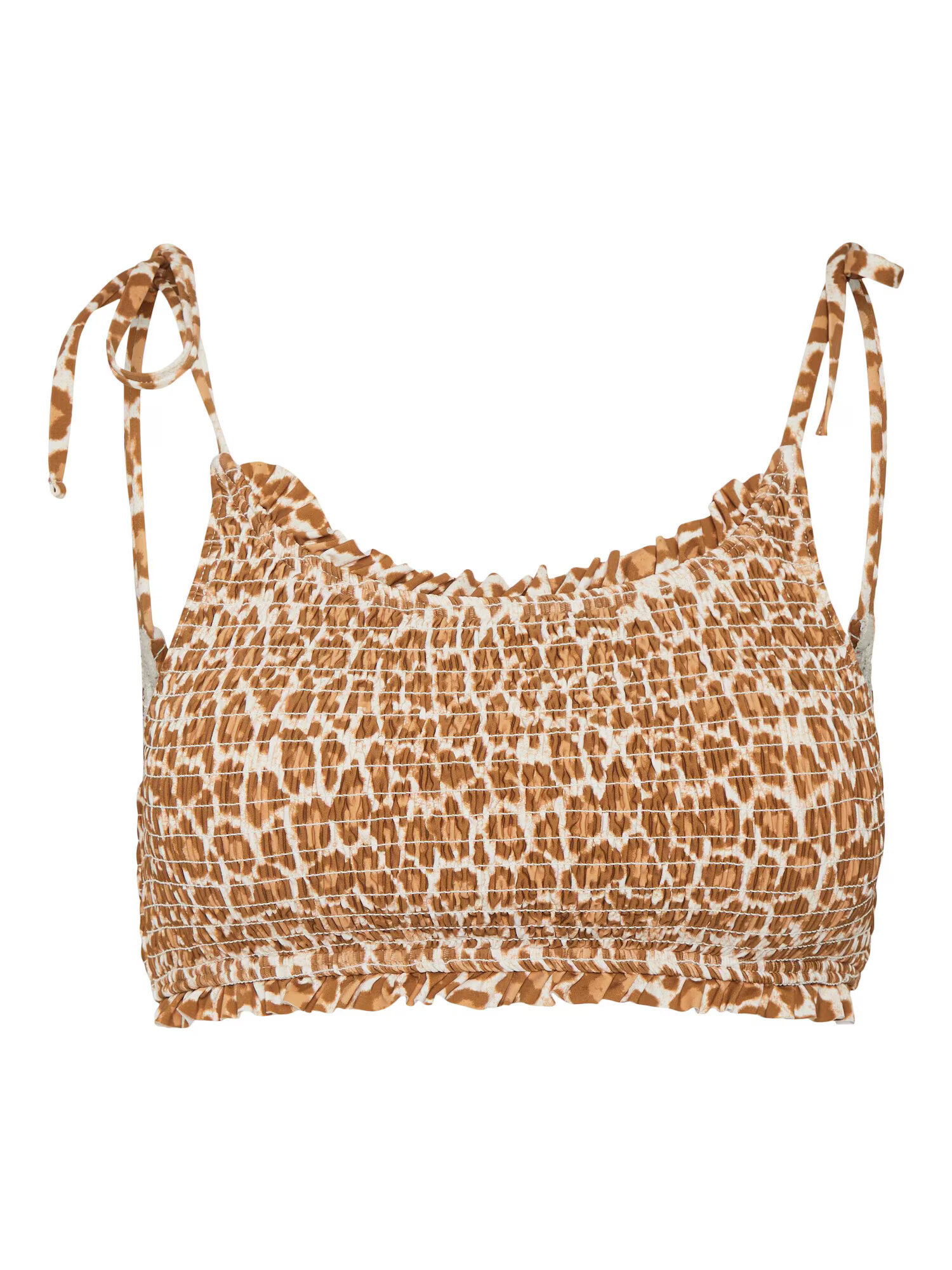 VERO MODA Sutien costum de baie 'Frilly' brocart / maro deschis / gri deschis - Pled.ro