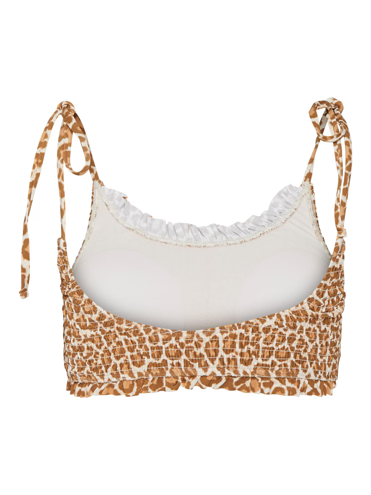 VERO MODA Sutien costum de baie 'Frilly' brocart / maro deschis / gri deschis - Pled.ro