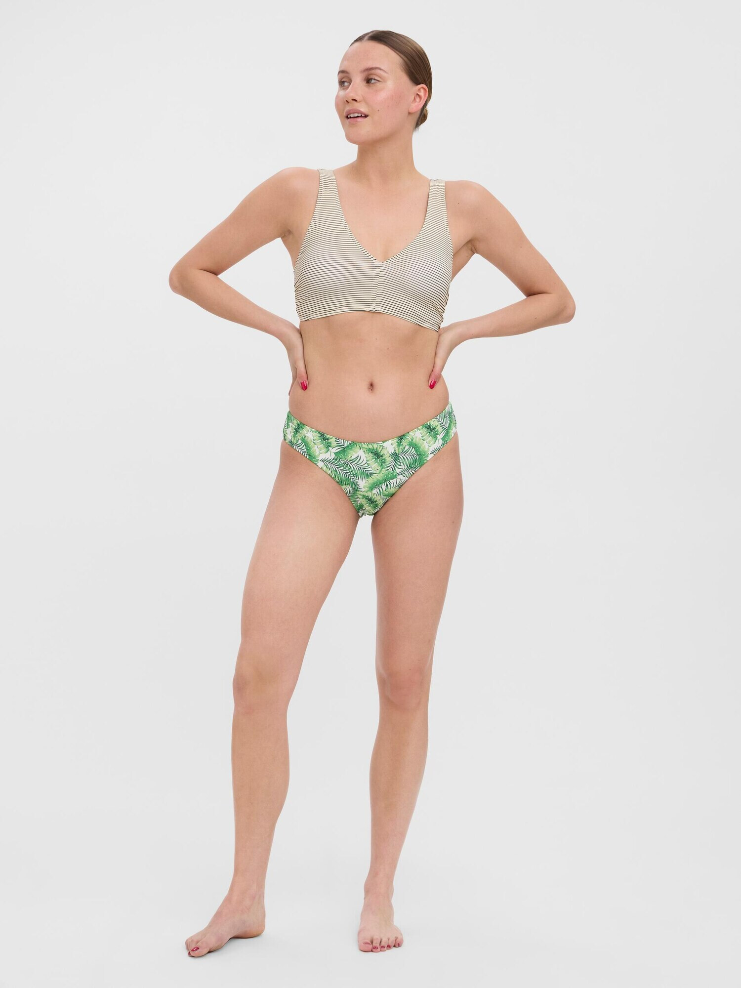 VERO MODA Sutien costum de baie 'Vivi' bej / albastru închis - Pled.ro