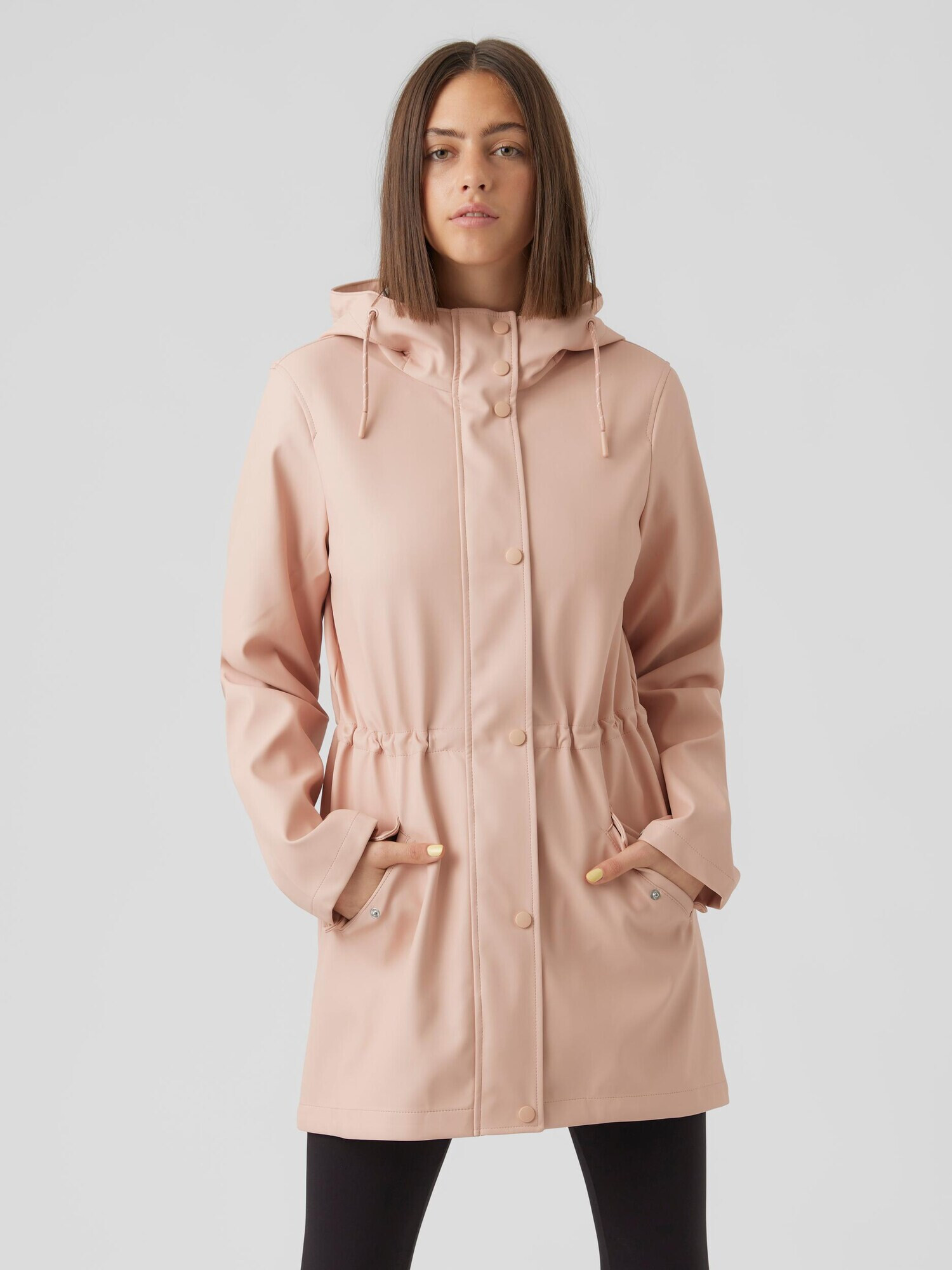 Vero Moda Tall Parka de primăvară-toamnă culoarea pielii / alb - Pled.ro