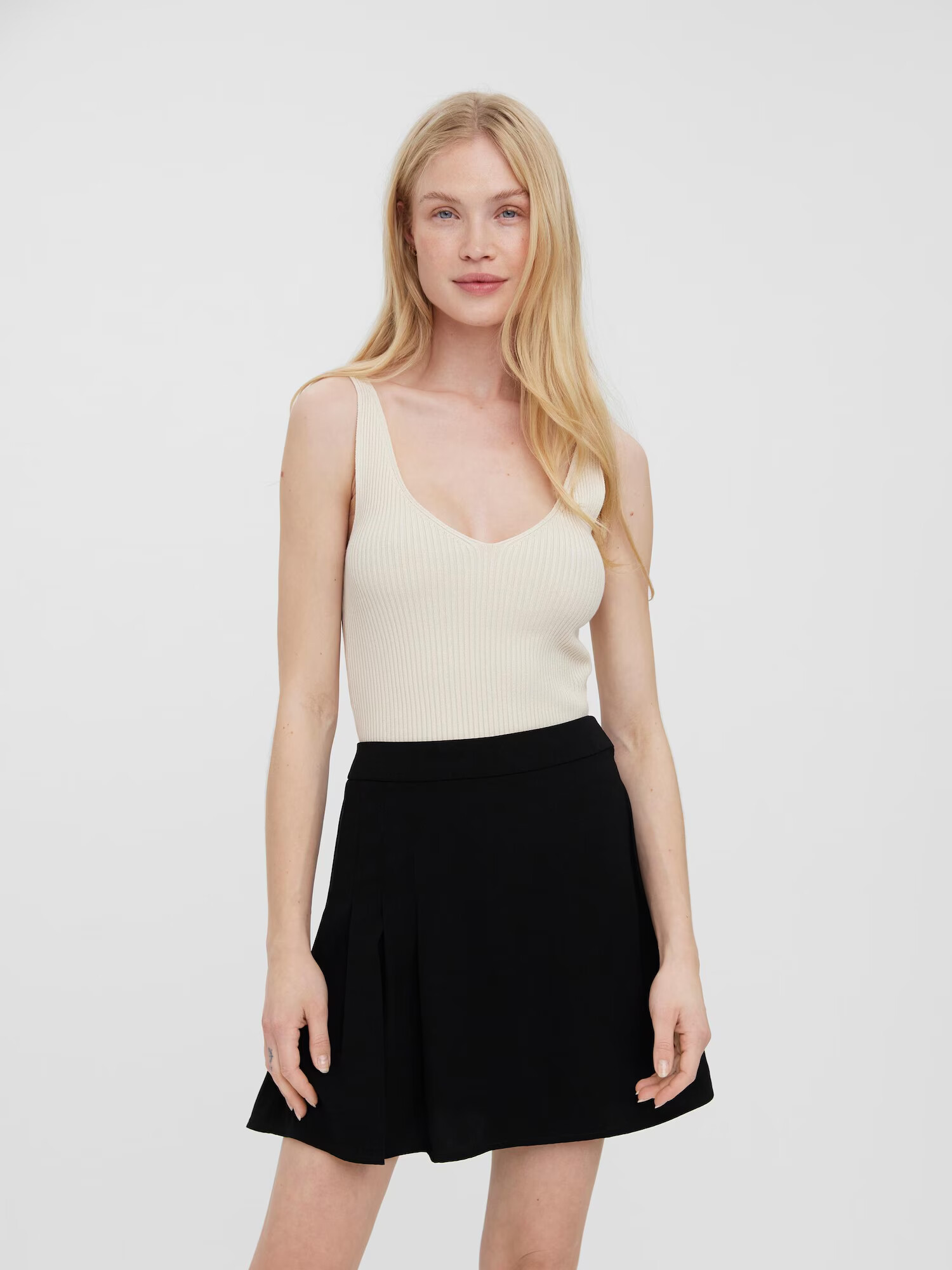 VERO MODA Top brodat 'Glory' gri deschis - Pled.ro