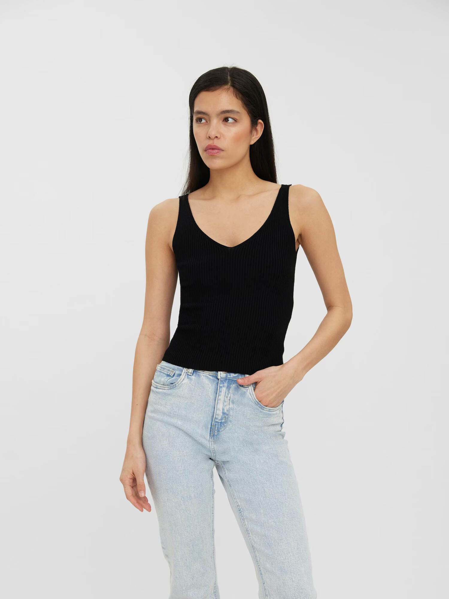 VERO MODA Top brodat 'GLORY' negru - Pled.ro