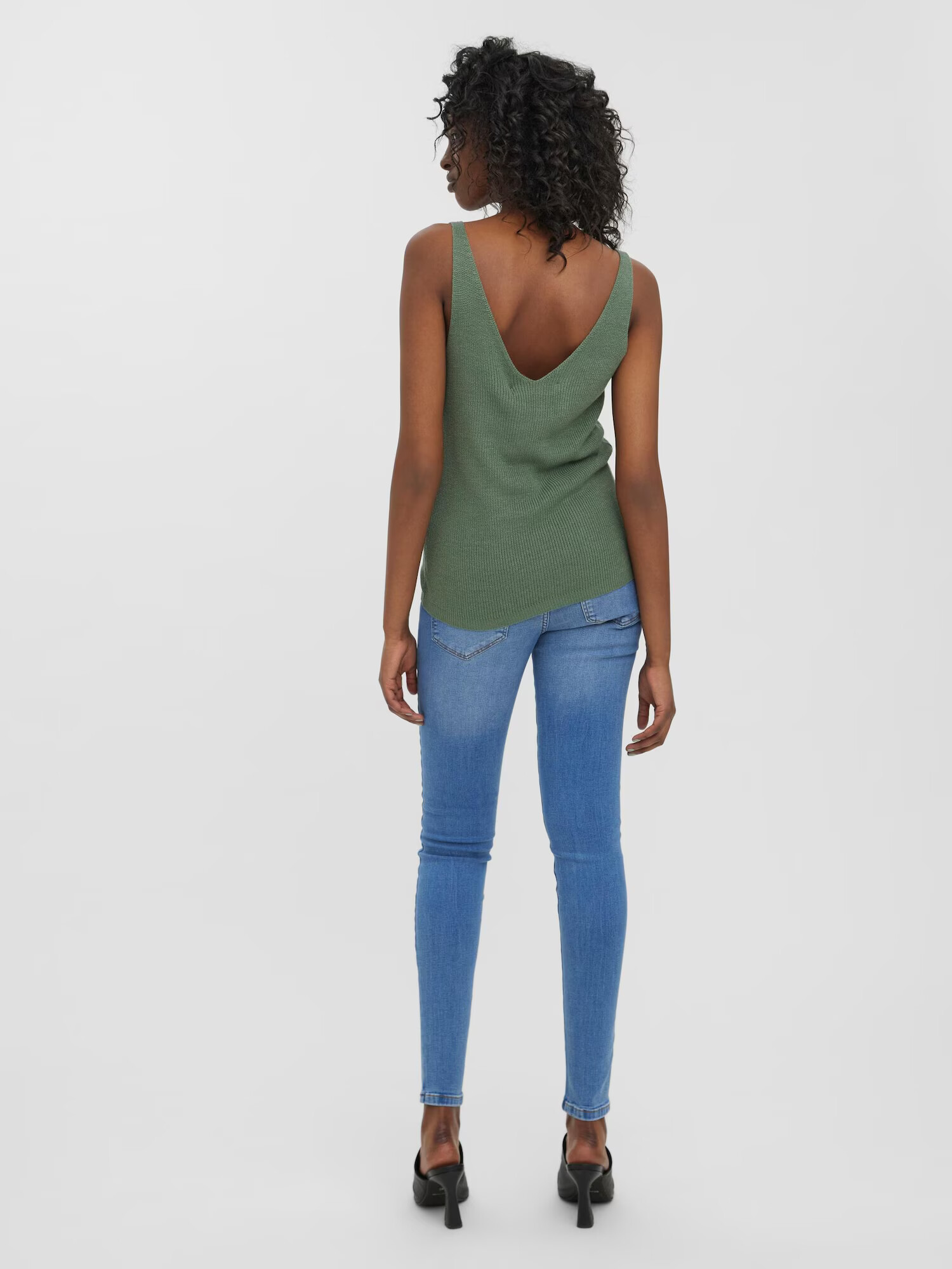 VERO MODA Top brodat verde - Pled.ro