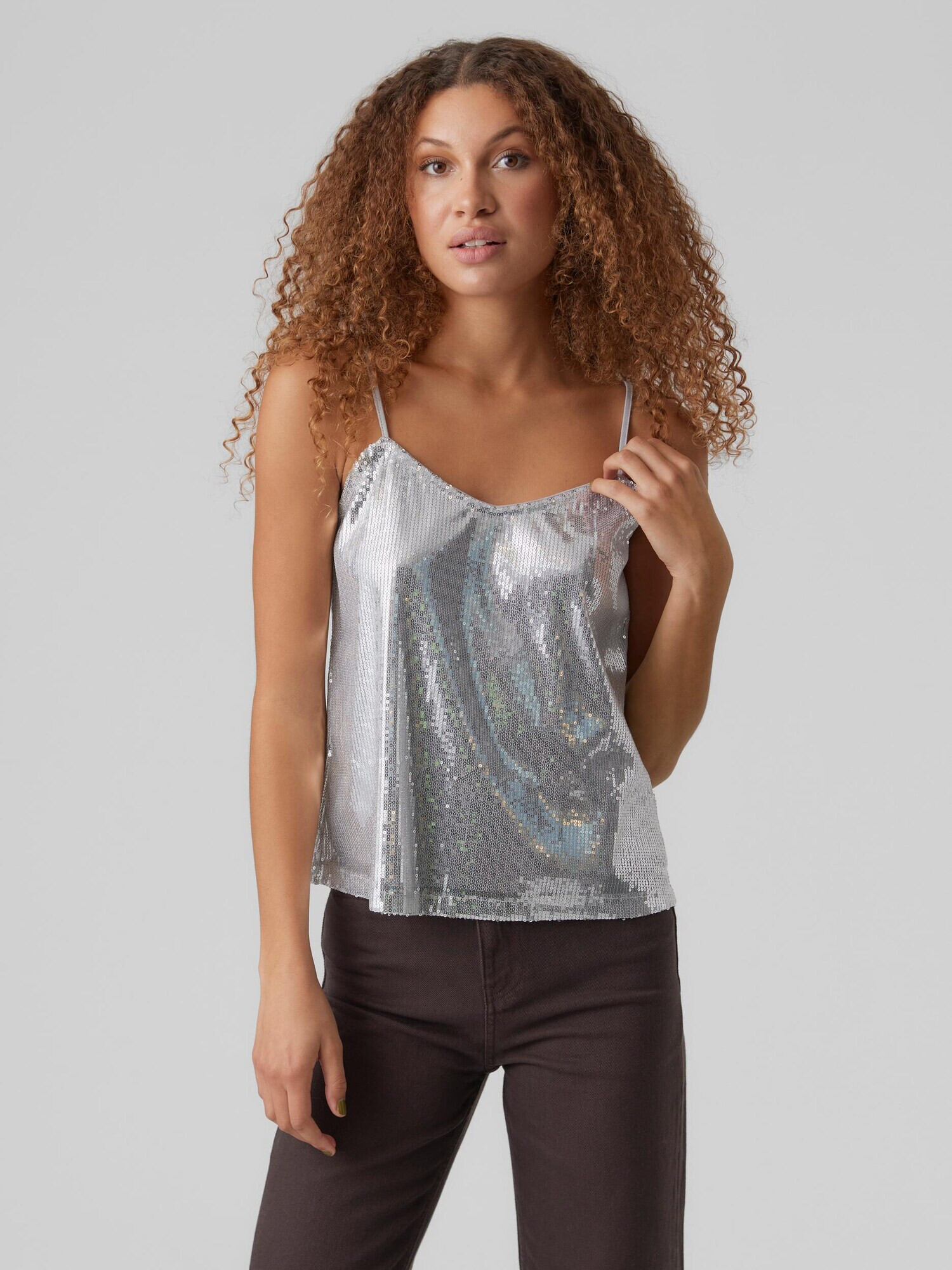 VERO MODA Top 'Kelly' argintiu - Pled.ro