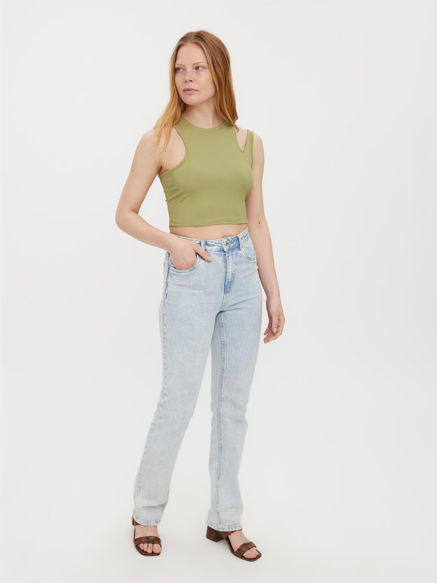 VERO MODA Top 'Ofelianeia' verde deschis - Pled.ro