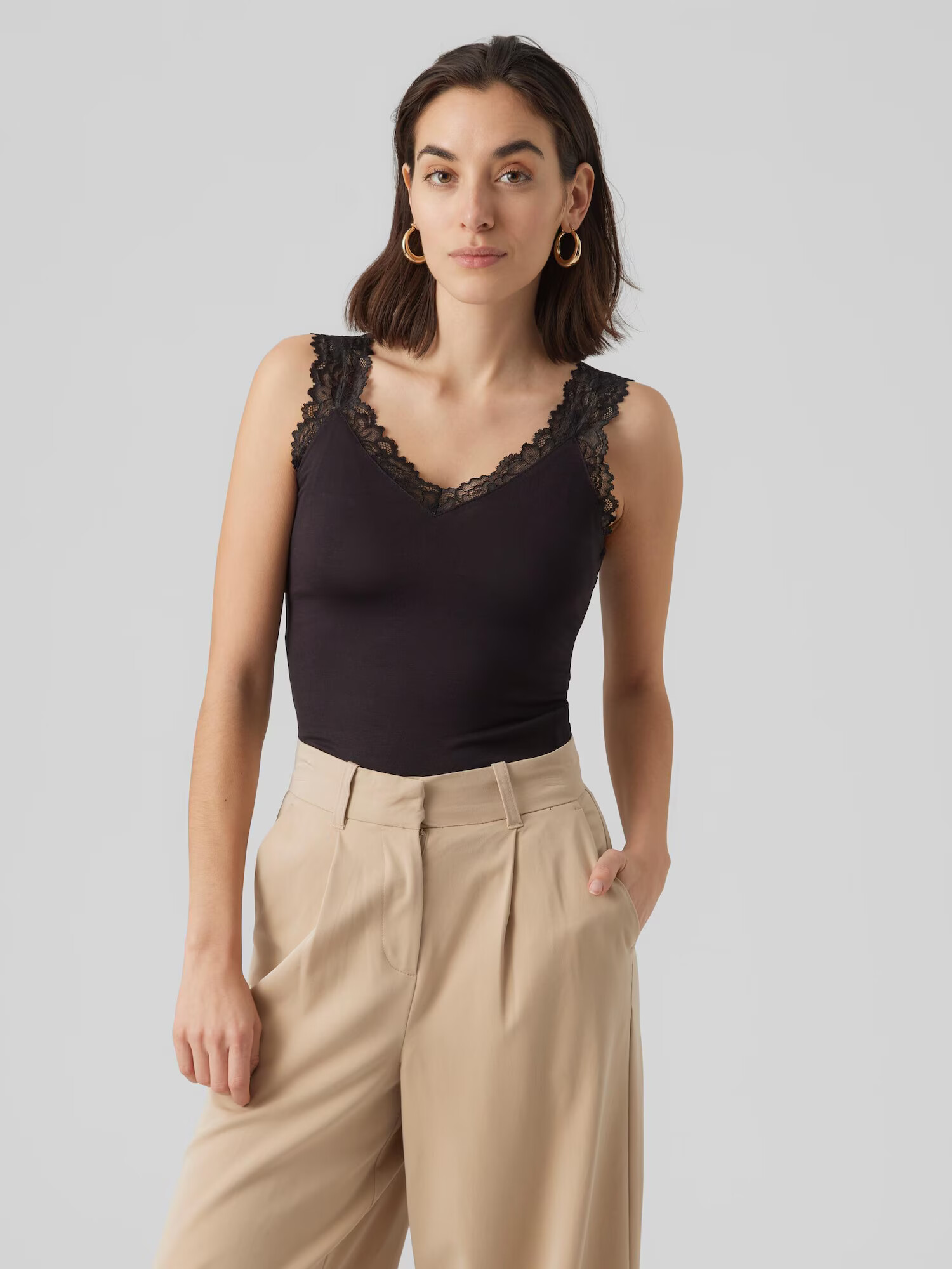 VERO MODA Top 'Rosa' negru - Pled.ro