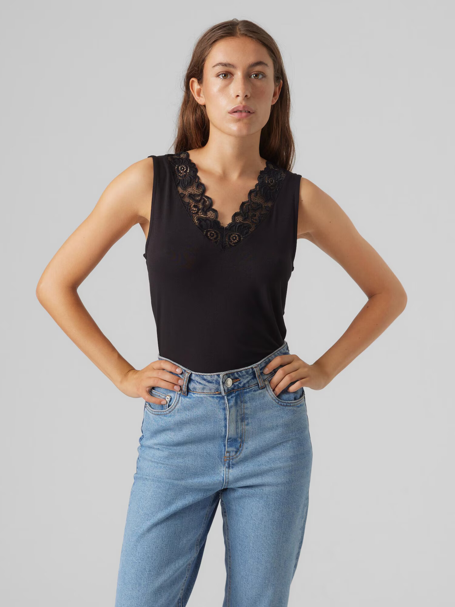 VERO MODA Top 'ROSA' negru - Pled.ro