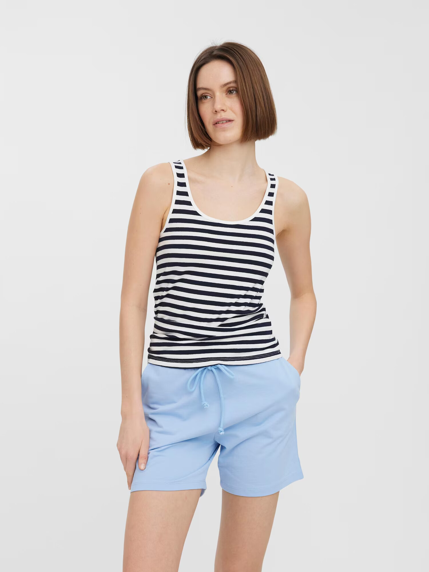 VERO MODA Top 'SAILOR SABBI' albastru noapte / alb - Pled.ro