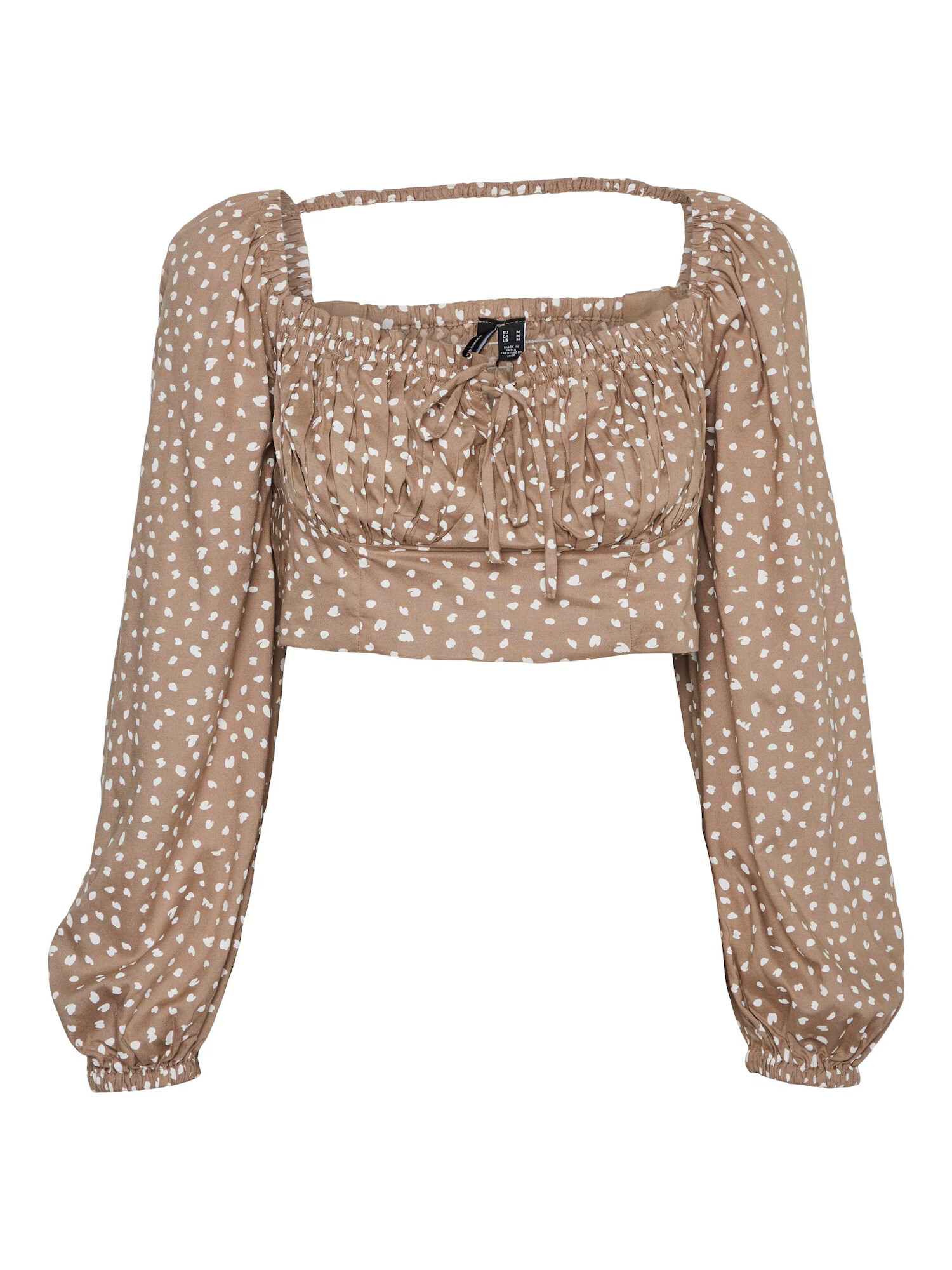 VERO MODA Top 'SANDY' maro deschis / alb - Pled.ro