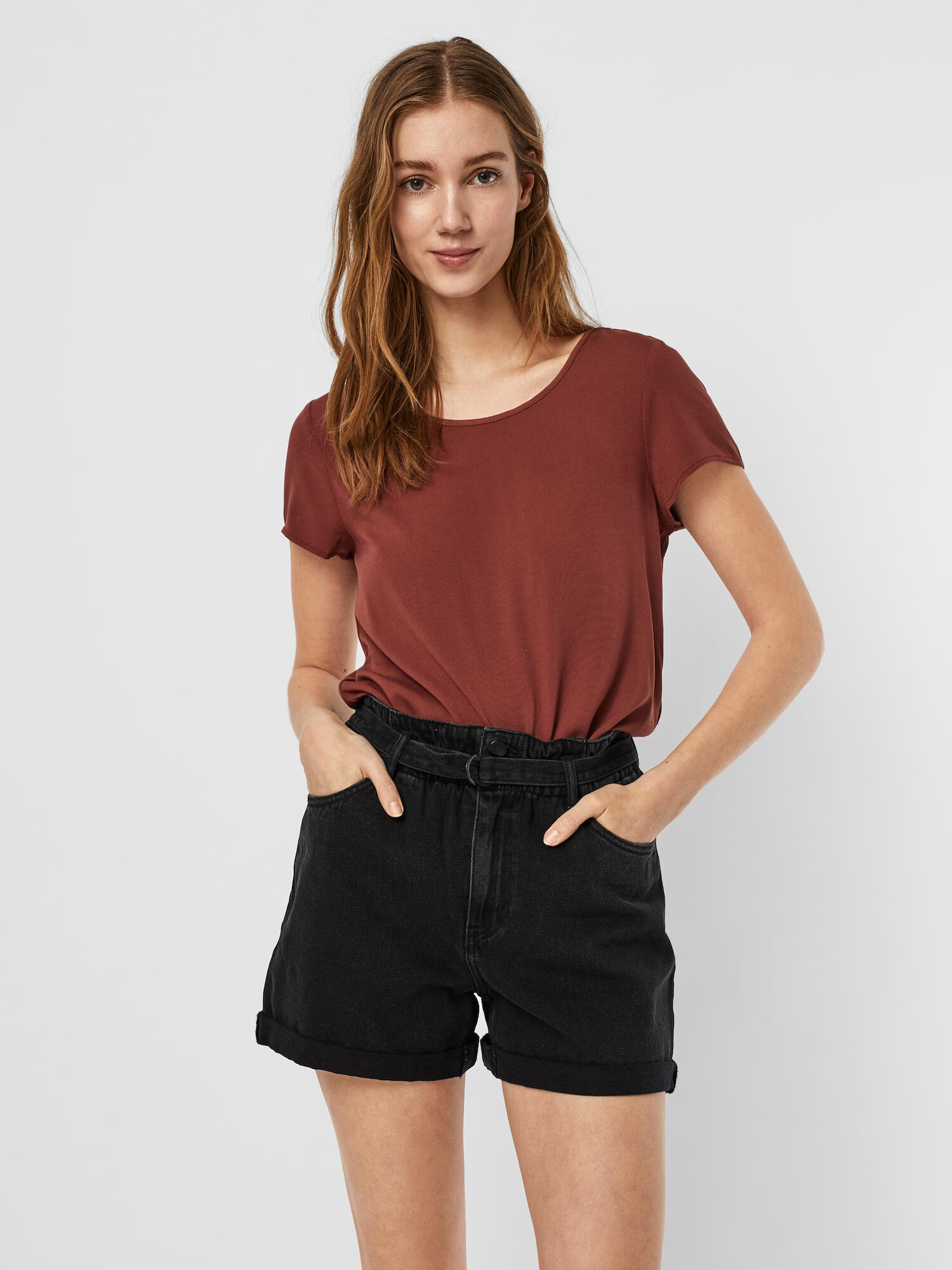 VERO MODA Tricou 'Becca' maro închis - Pled.ro