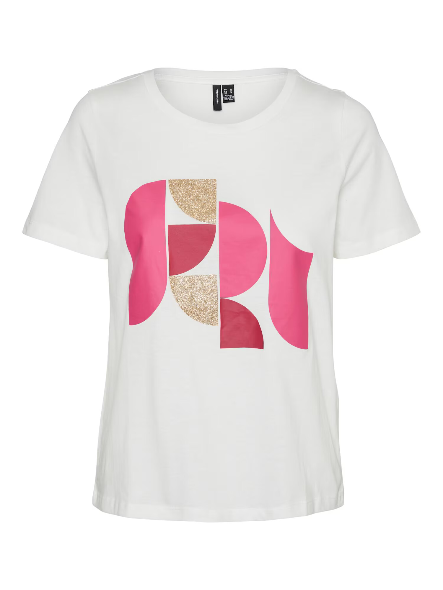 VERO MODA Tricou 'CONNIE' auriu / roz / roz pitaya / alb - Pled.ro