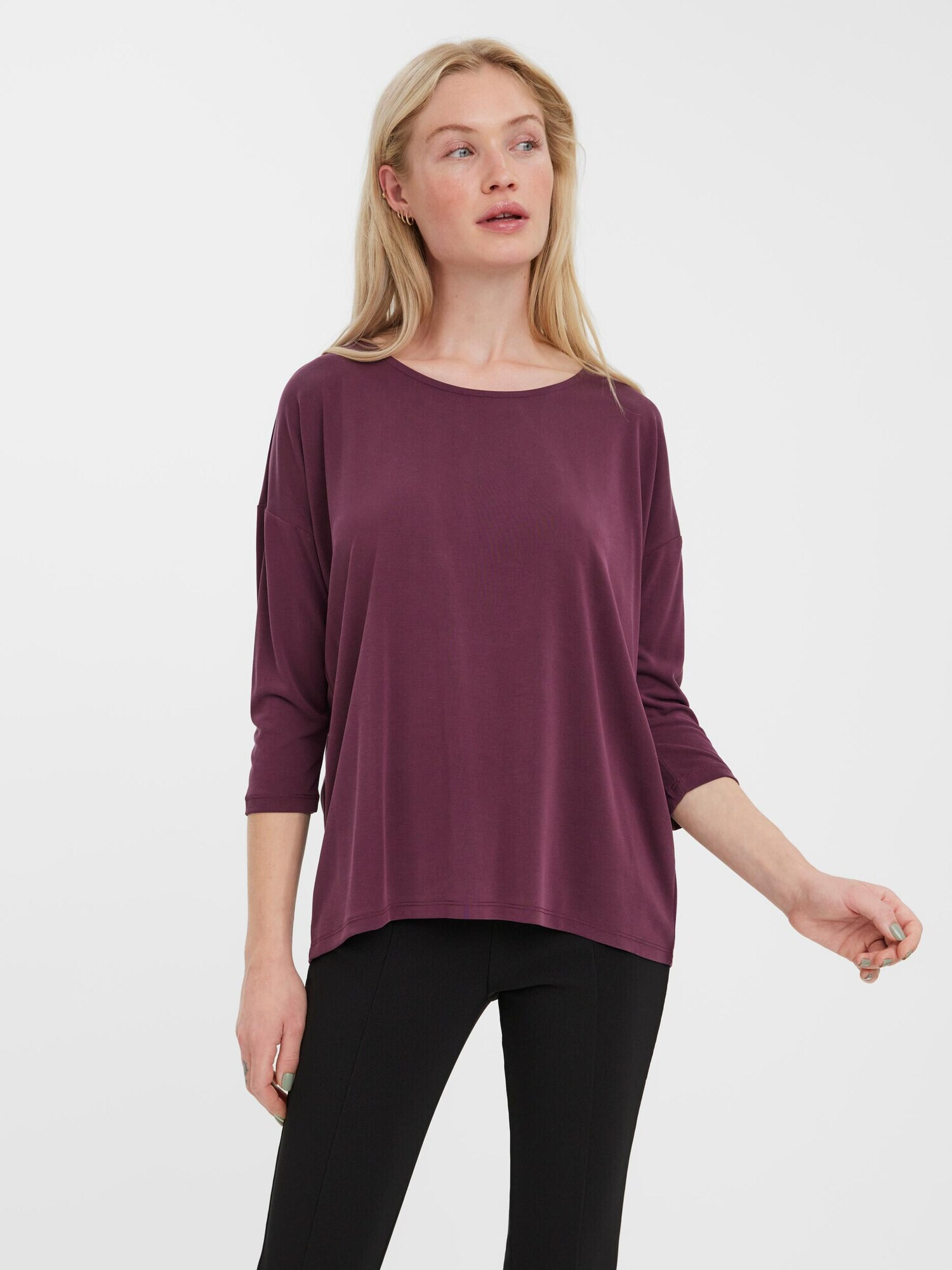 VERO MODA Tricou 'Filli' roșu bordeaux / negru / alb - Pled.ro