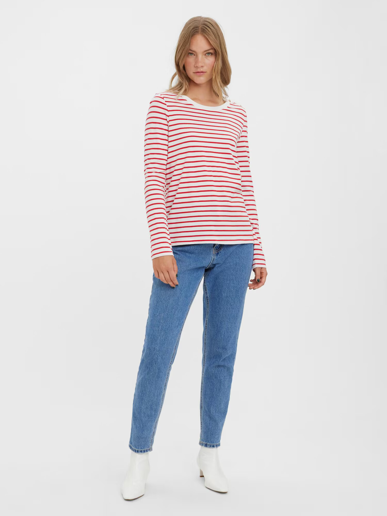 VERO MODA Tricou 'LEXIE APRIL' roșu / alb - Pled.ro