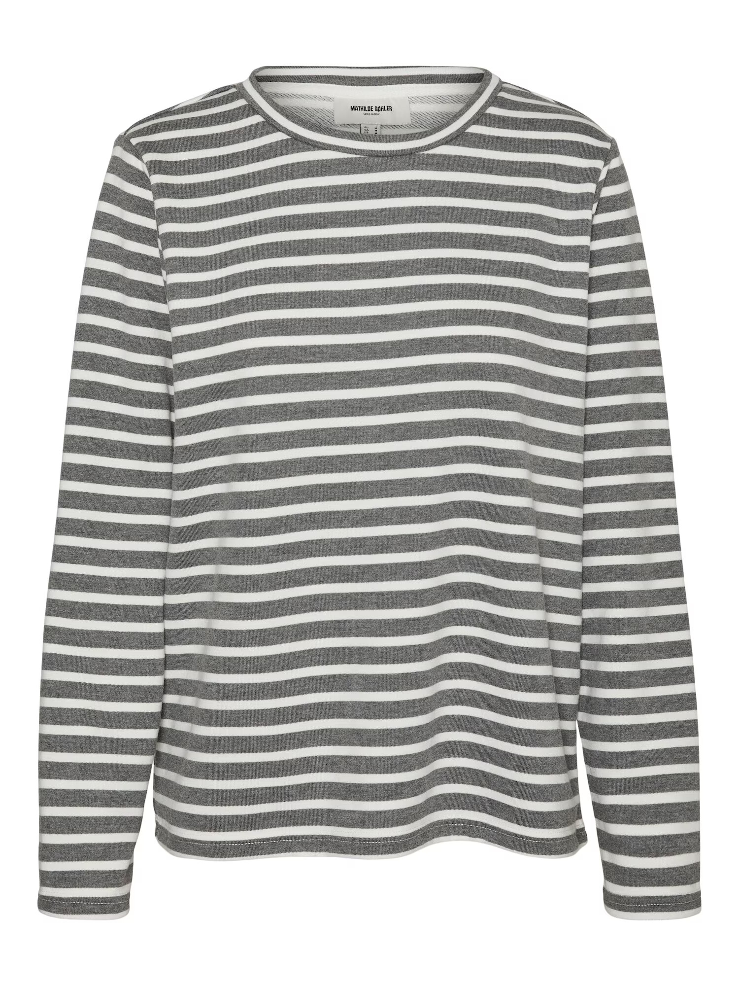 VERO MODA Tricou 'MATHILDE' gri metalic / alb - Pled.ro