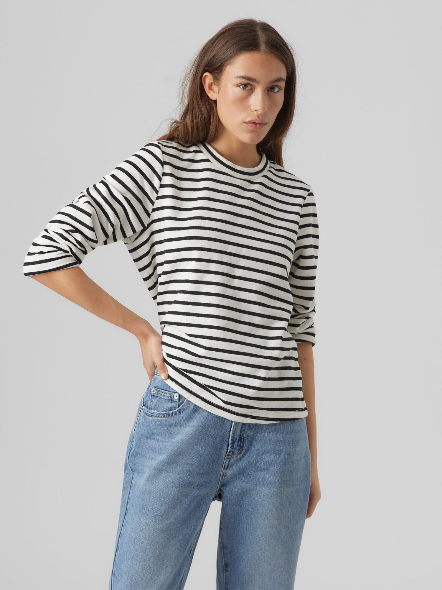 VERO MODA Tricou 'Mathilde' negru / alb - Pled.ro