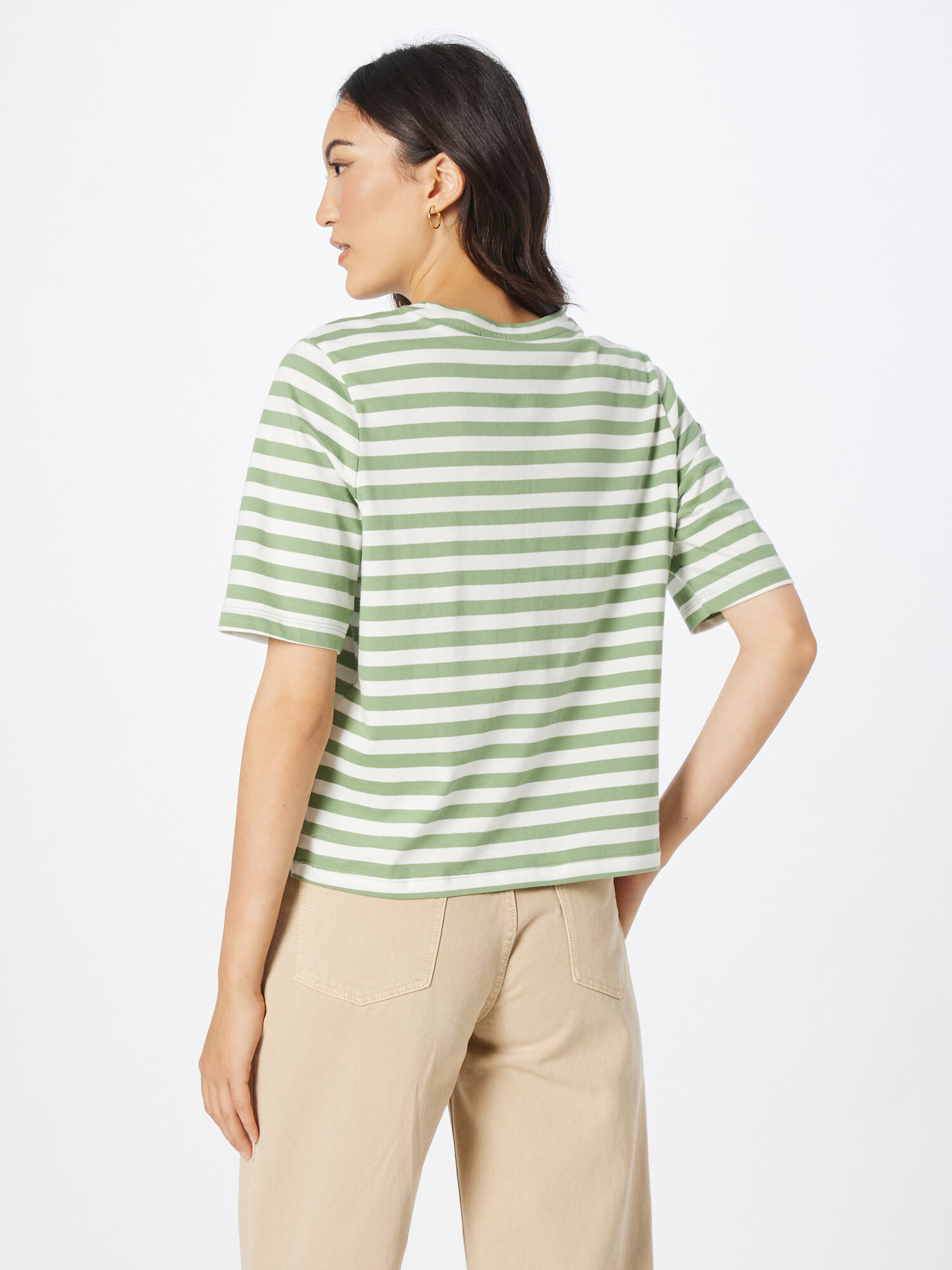 VERO MODA Tricou 'MOLLY' verde deschis / alb - Pled.ro