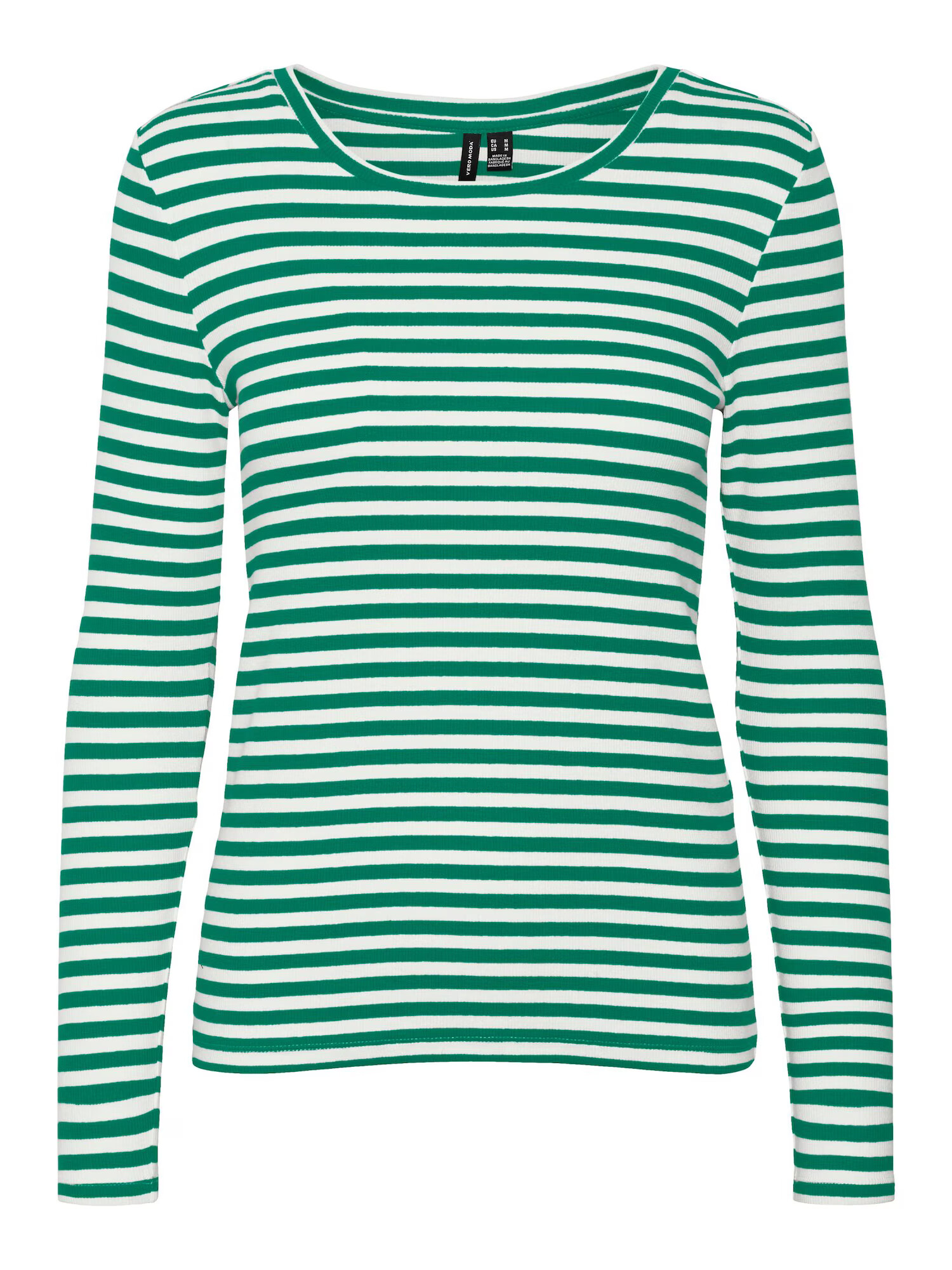 VERO MODA Tricou 'Natasha' verde iarbă / alb - Pled.ro