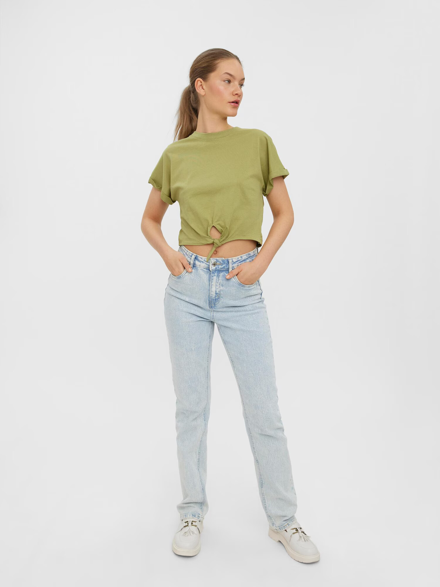 VERO MODA Tricou 'PANNA' verde măr - Pled.ro