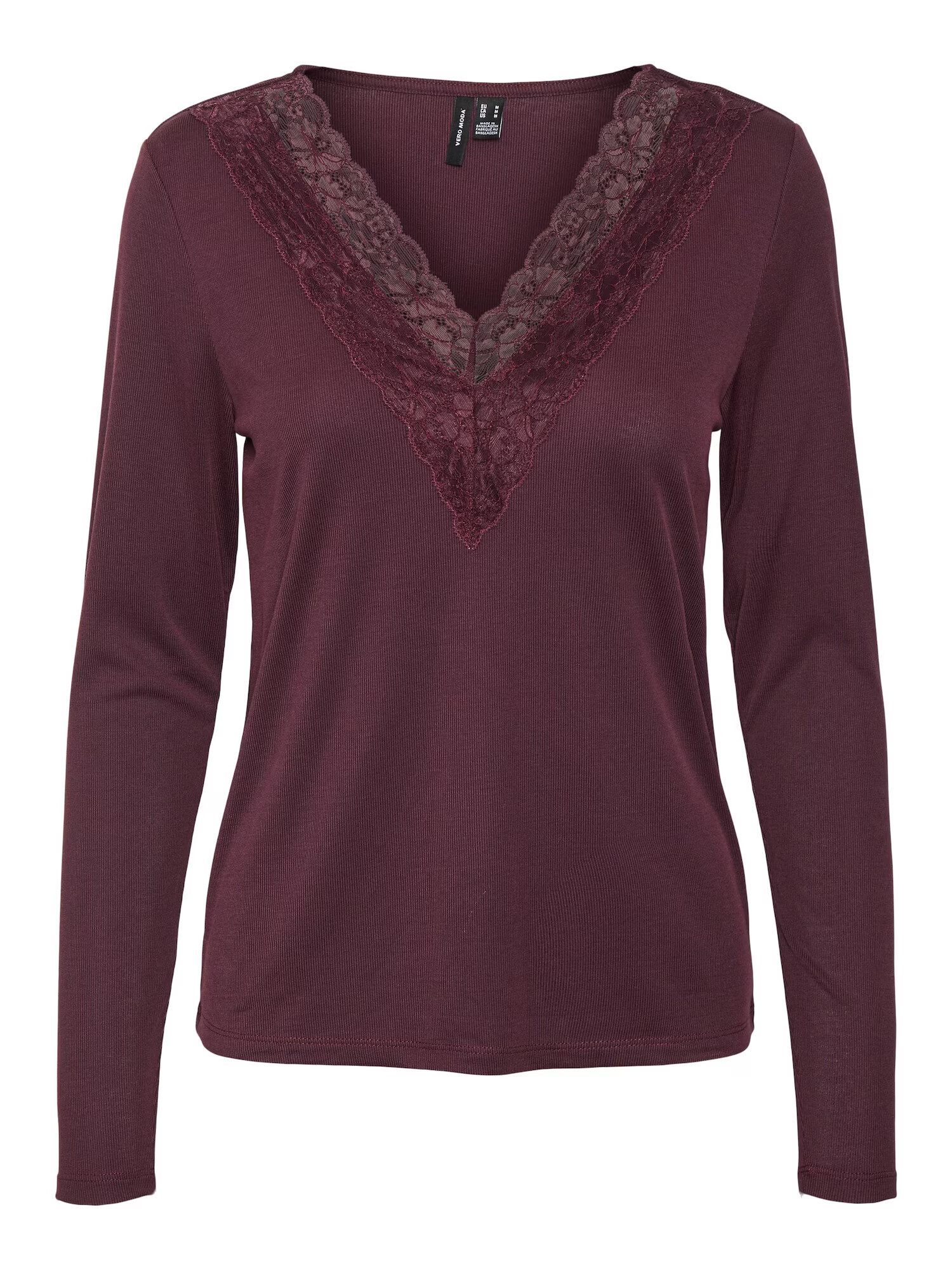 VERO MODA Tricou 'Phine' roșu bordeaux - Pled.ro