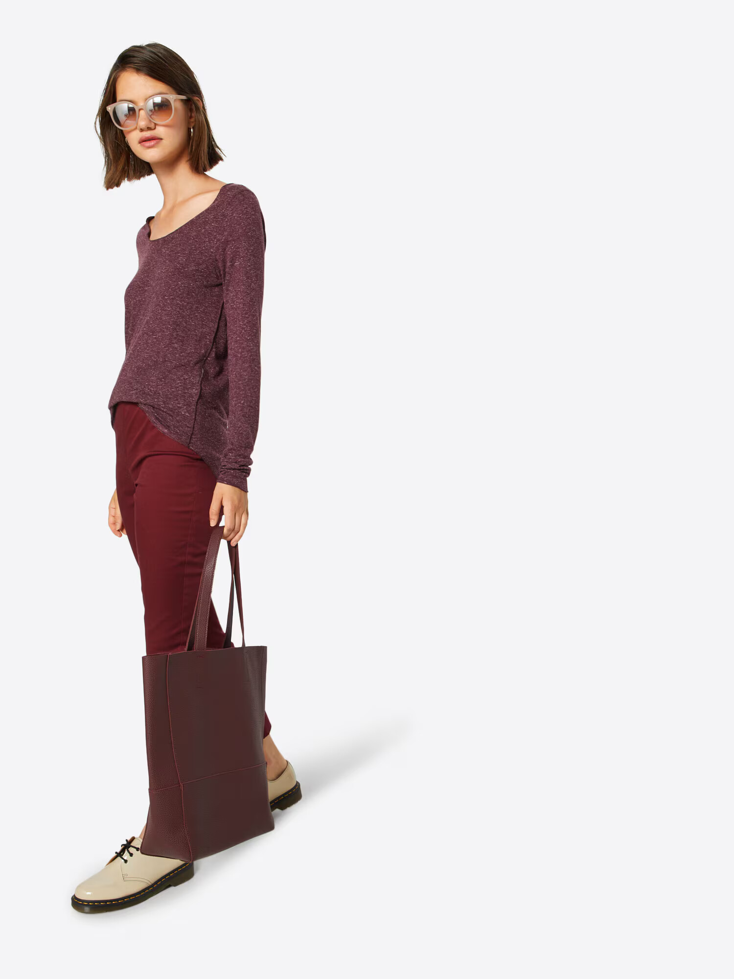 VERO MODA Tricou roșu bordeaux - Pled.ro