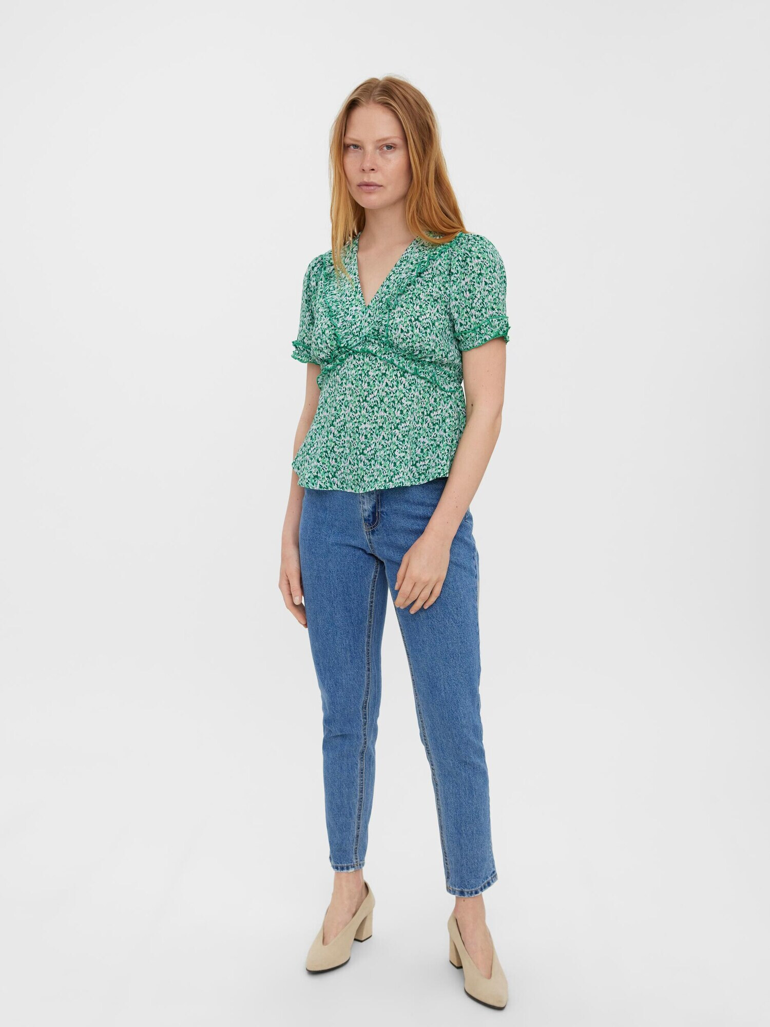 VERO MODA Tricou 'Splash' verde / verde mentă / verde închis / alb - Pled.ro