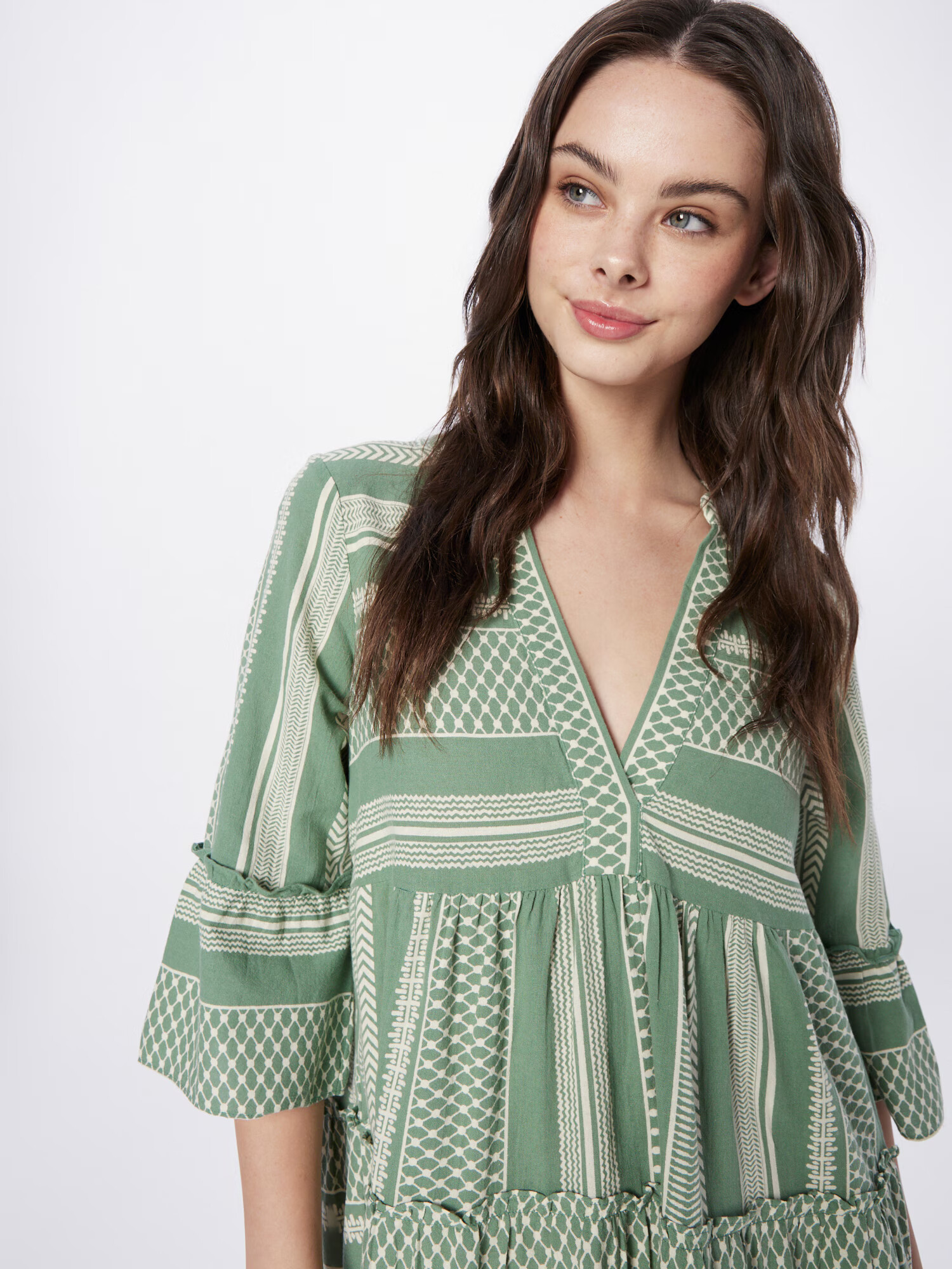 VERO MODA Rochie tip bluză 'Dicthe' bej / verde - Pled.ro