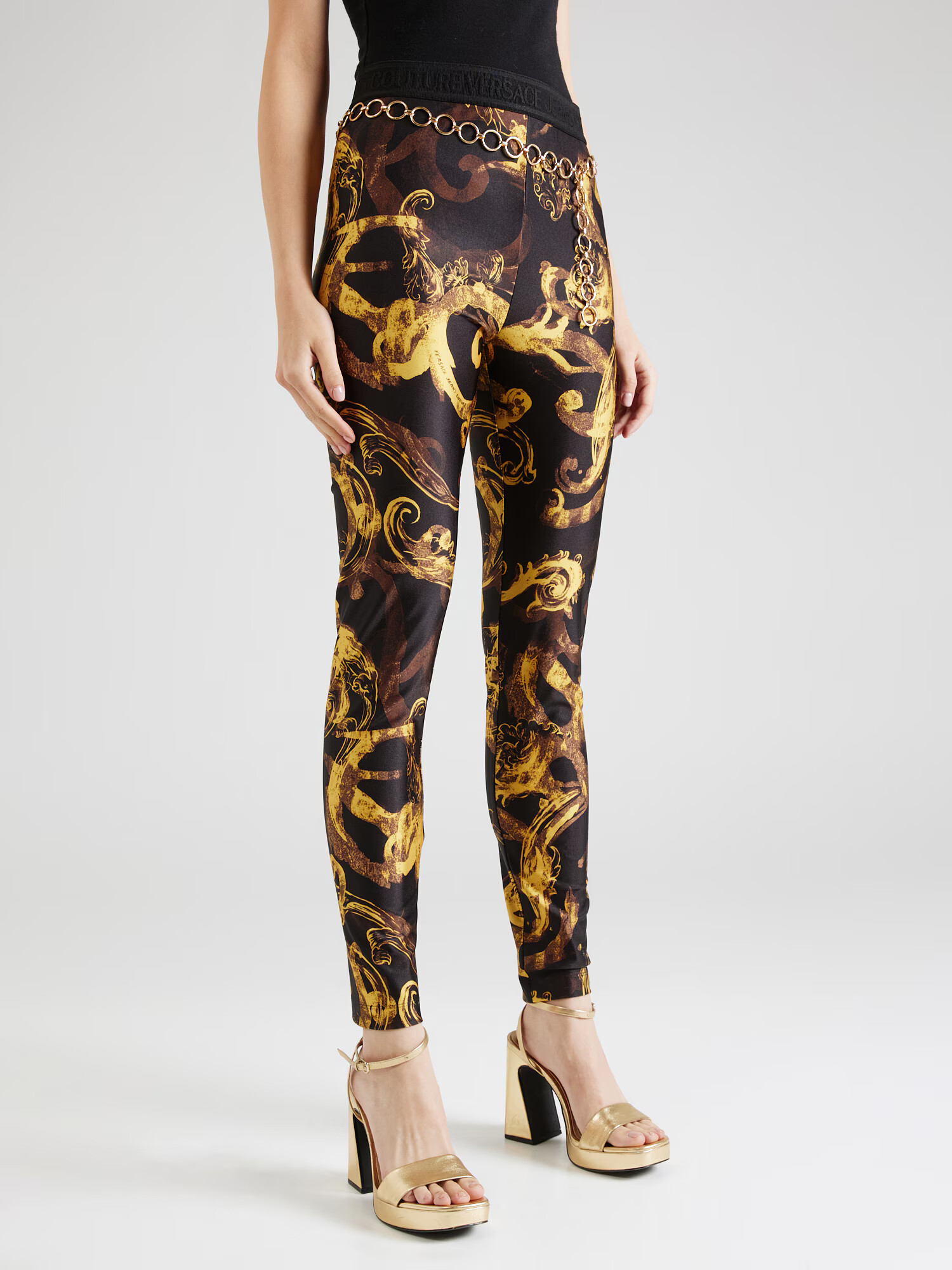 Versace Jeans Couture Leggings maro / galben / negru - Pled.ro