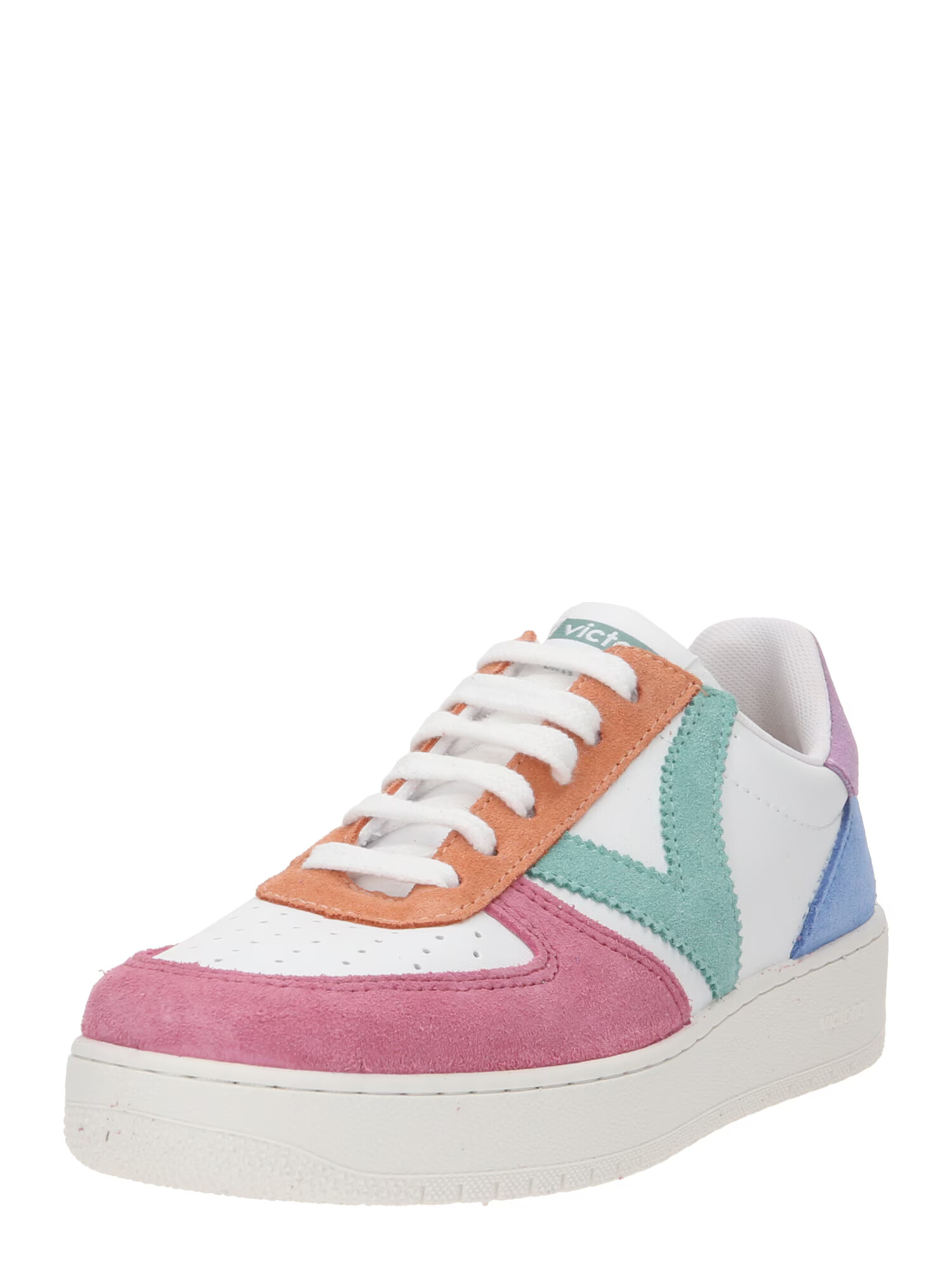 VICTORIA Sneaker low 'MADRID' albastru pastel / portocaliu închis / roz închis / alb - Pled.ro