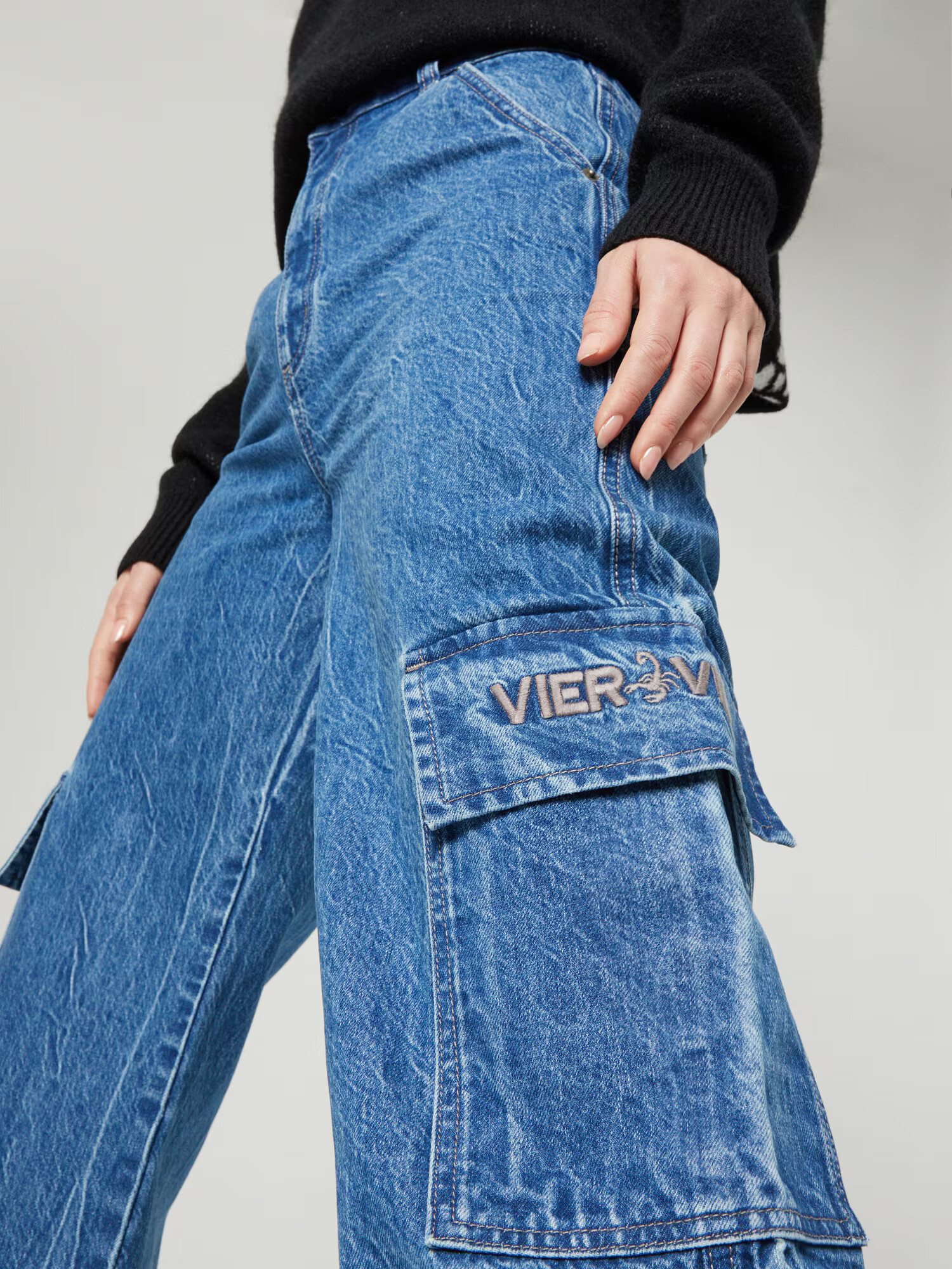 VIERVIER Jeans 'Bianca' albastru denim - Pled.ro