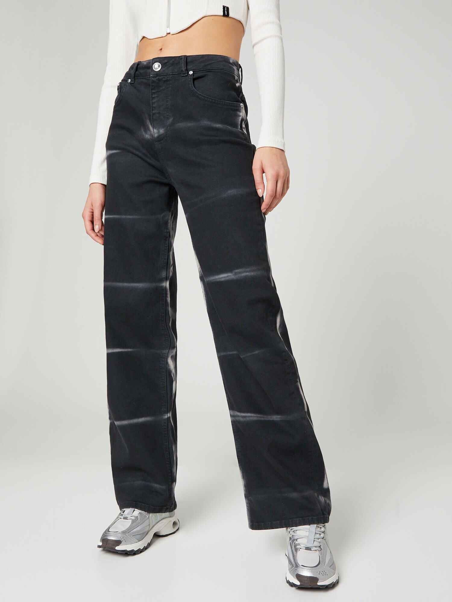 VIERVIER Jeans 'Mayra' bej / maro deschis / negru - Pled.ro