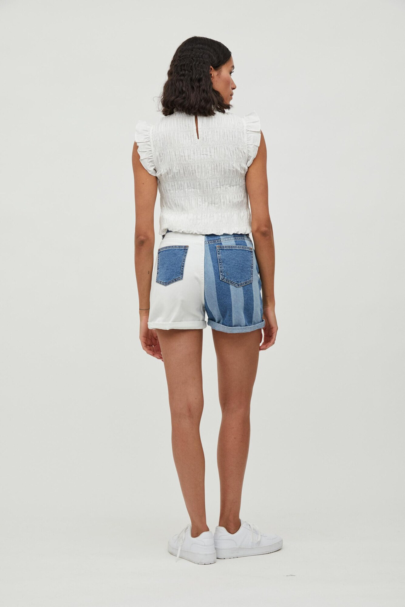 VILA Jeans 'Nicala' albastru denim / alb - Pled.ro