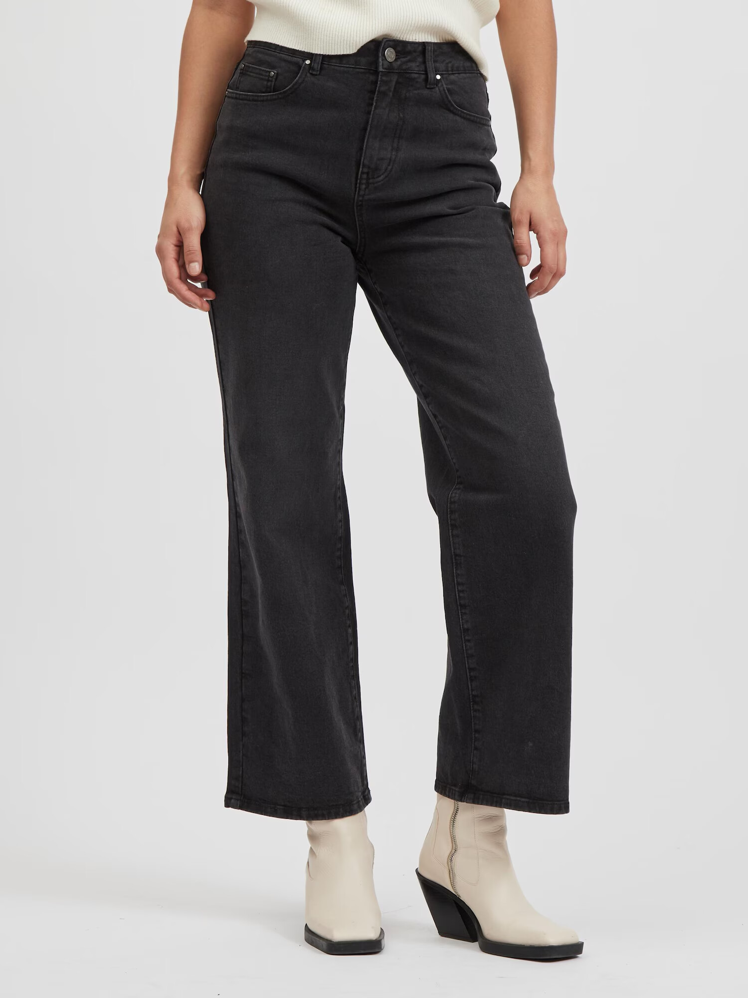 VILA Jeans 'WIDER' negru denim - Pled.ro