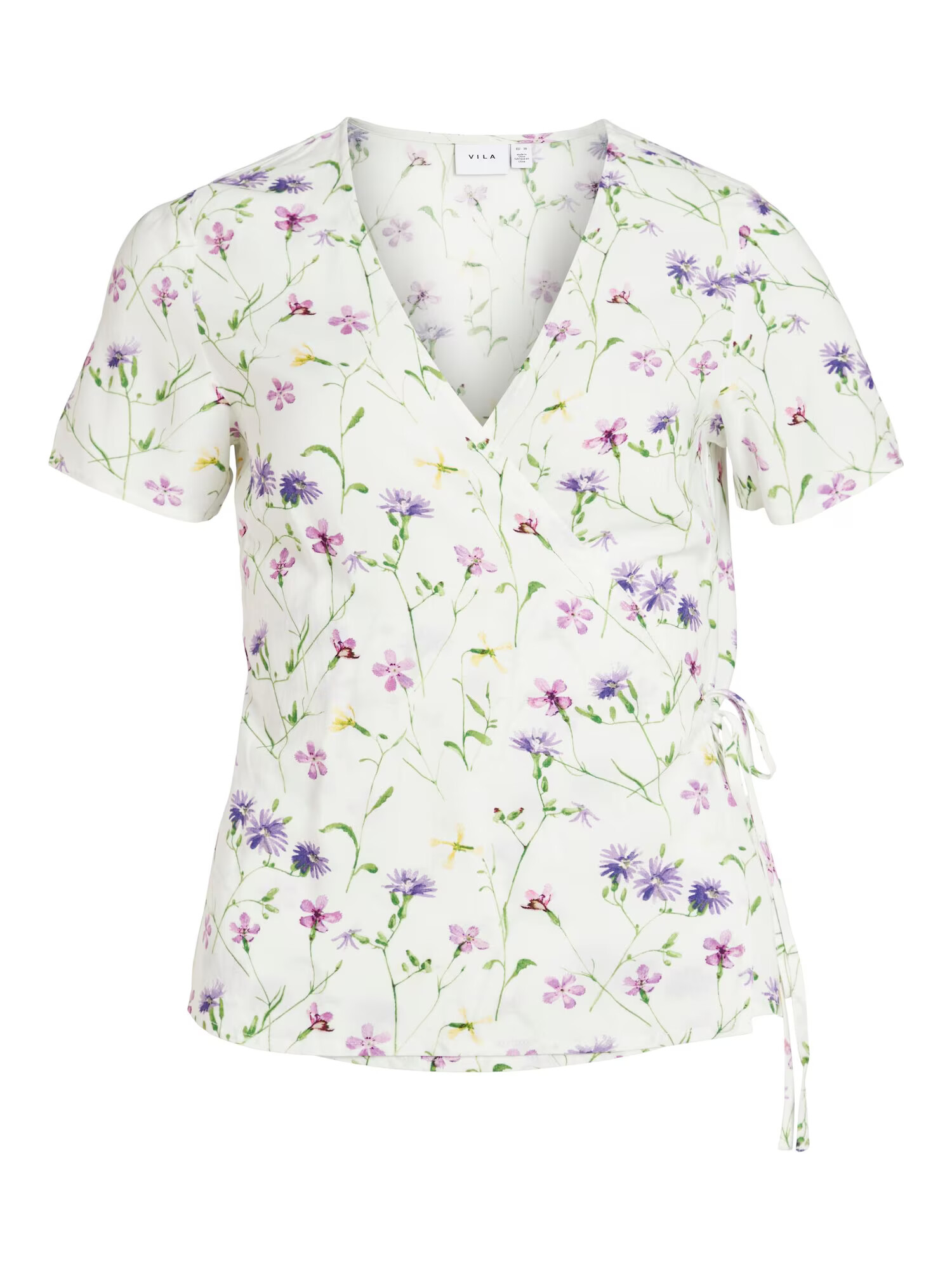 Vila Petite Tricou 'Holly' galben / verde kiwi / lila / alb - Pled.ro