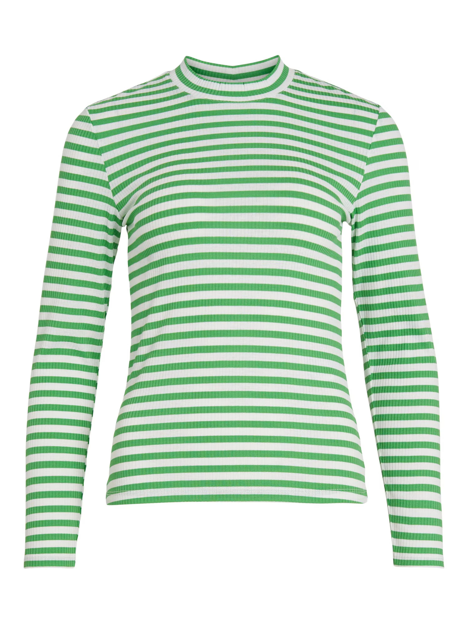 VILA Tricou 'Candy' verde iarbă / alb - Pled.ro