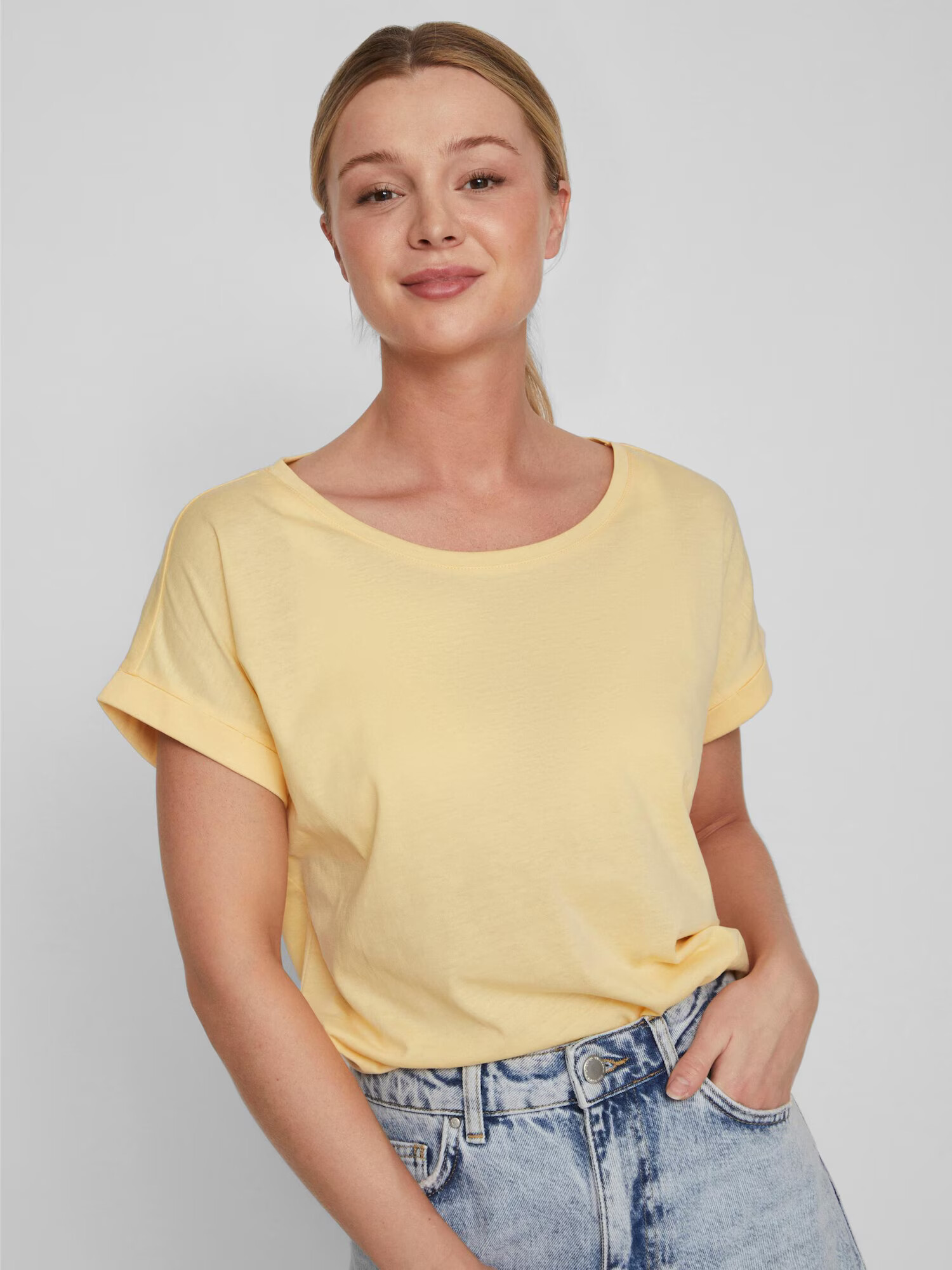 VILA Tricou 'Dreamers' galben pastel - Pled.ro