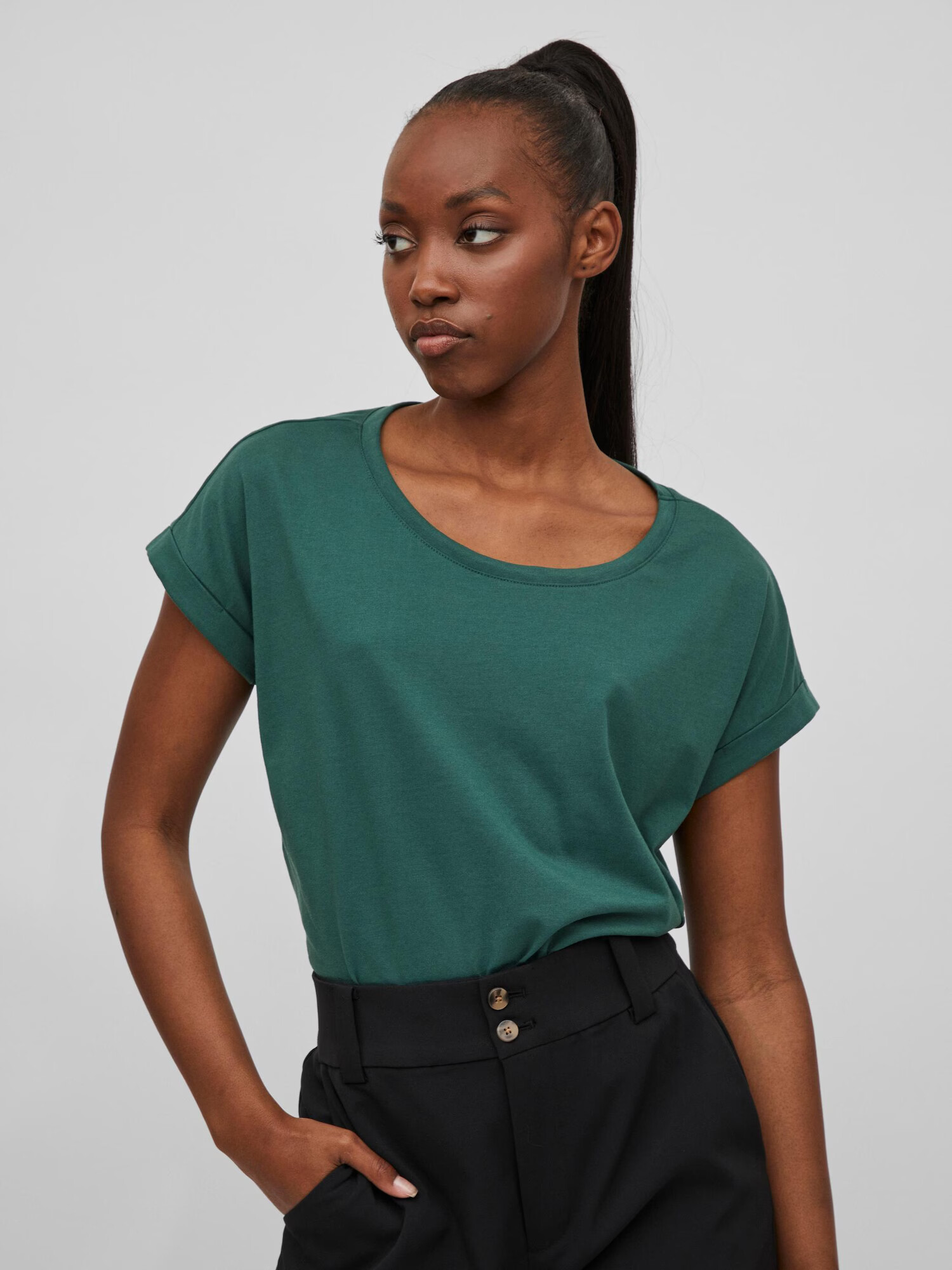 VILA Tricou 'Dreamers' verde smarald - Pled.ro