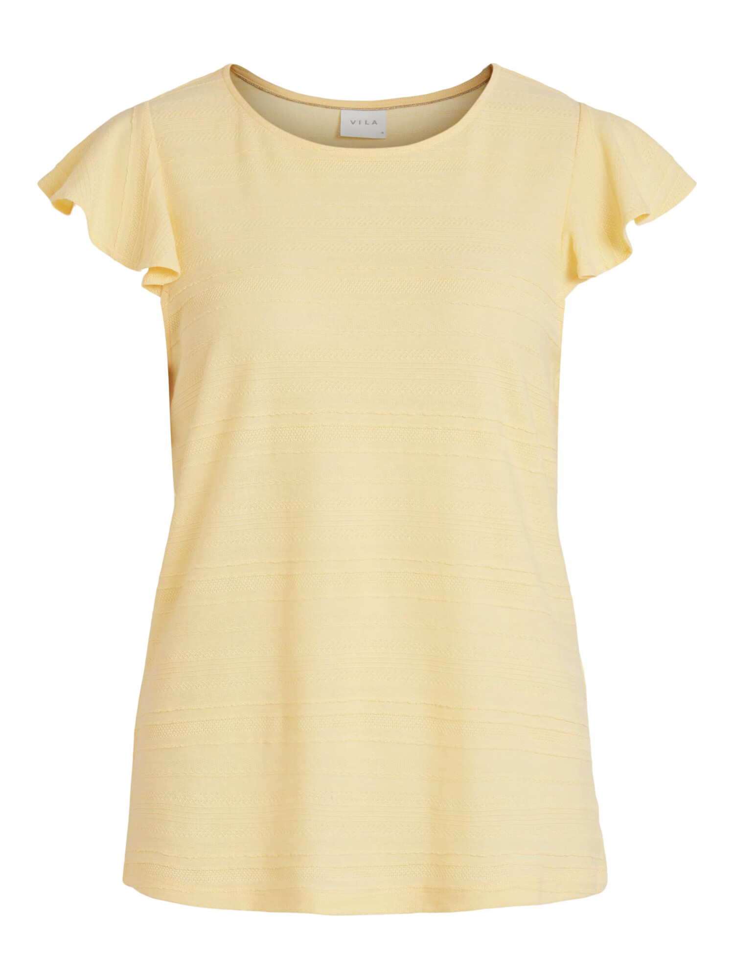 VILA Tricou galben pastel - Pled.ro