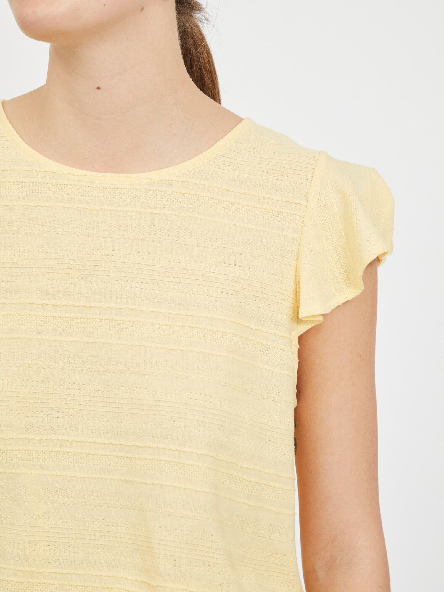 VILA Tricou galben pastel - Pled.ro