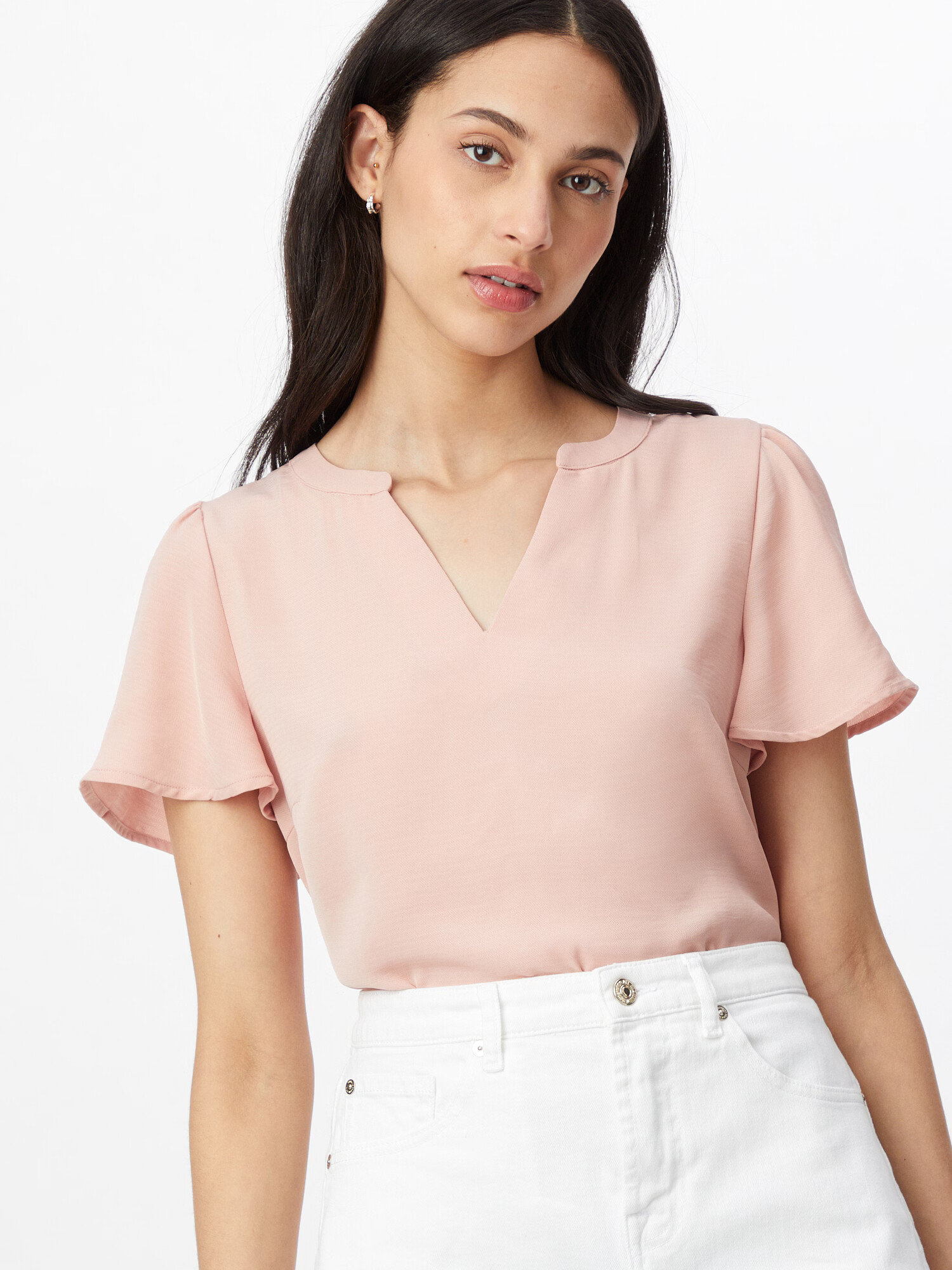 VILA Tricou roz pastel - Pled.ro